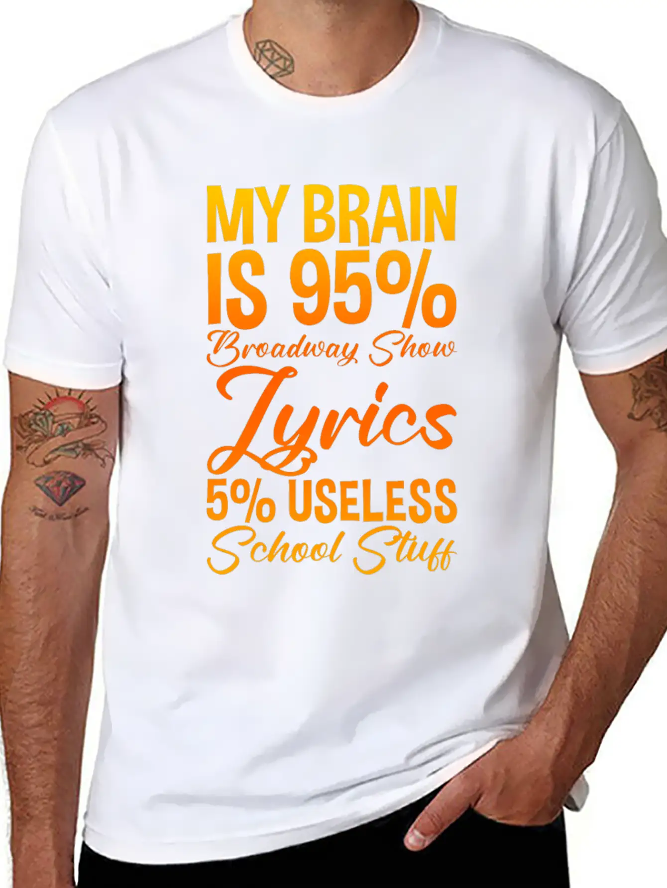 My Brain Is 95% Broadway Show Lyrics 2 Basic Graphic T-Shirt – Daily Comfort In Soft Cotton
