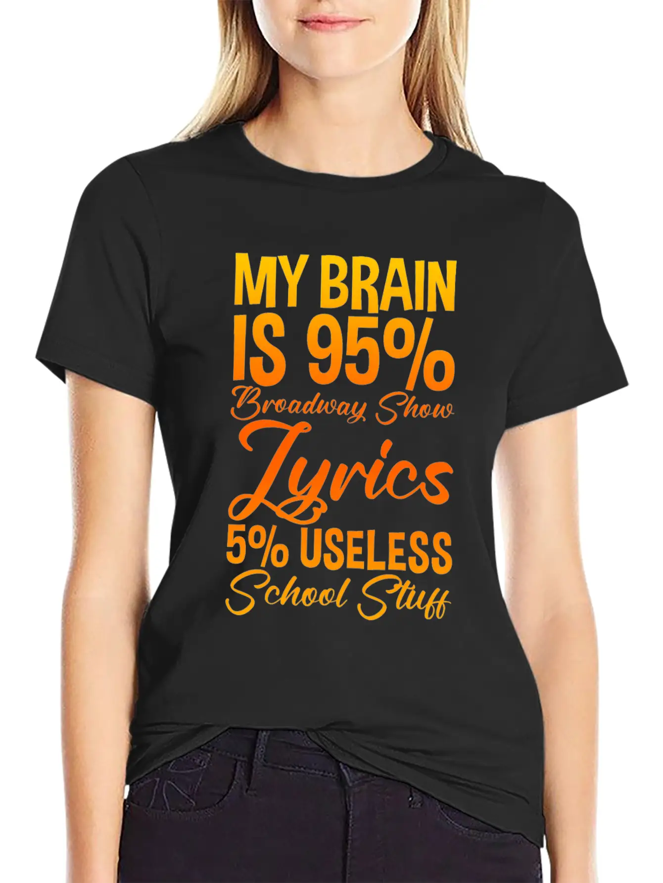 My Brain Is 95% Broadway Show Lyrics 2 Basic Graphic T-Shirt – Daily Comfort In Soft Cotton