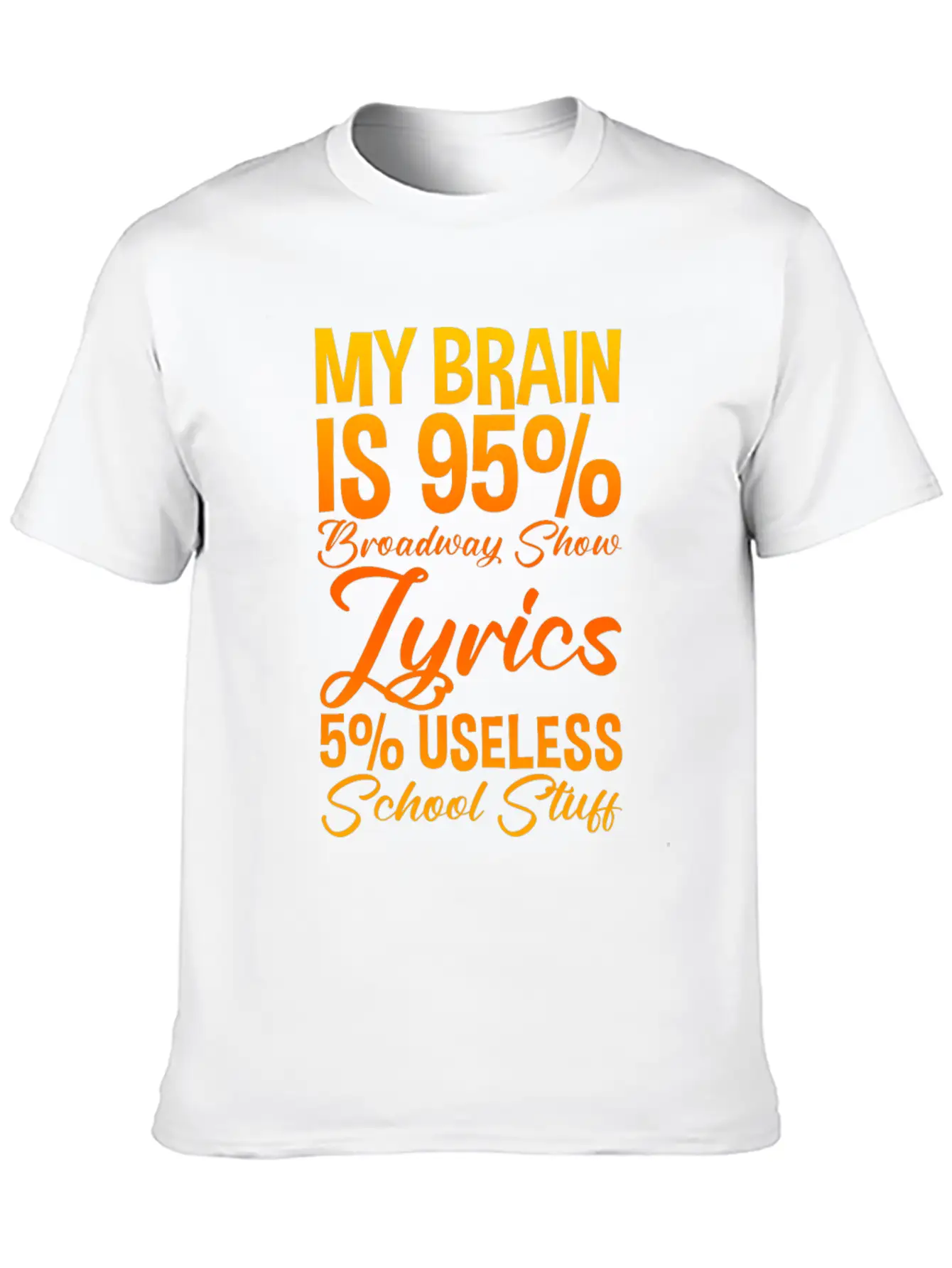 My Brain Is 95% Broadway Show Lyrics 2 Basic Graphic T-Shirt – Daily Comfort In Soft Cotton