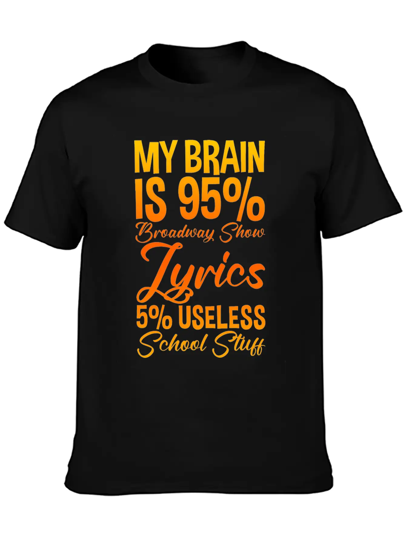 My Brain Is 95% Broadway Show Lyrics 2 Basic Graphic T-Shirt – Daily Comfort In Soft Cotton
