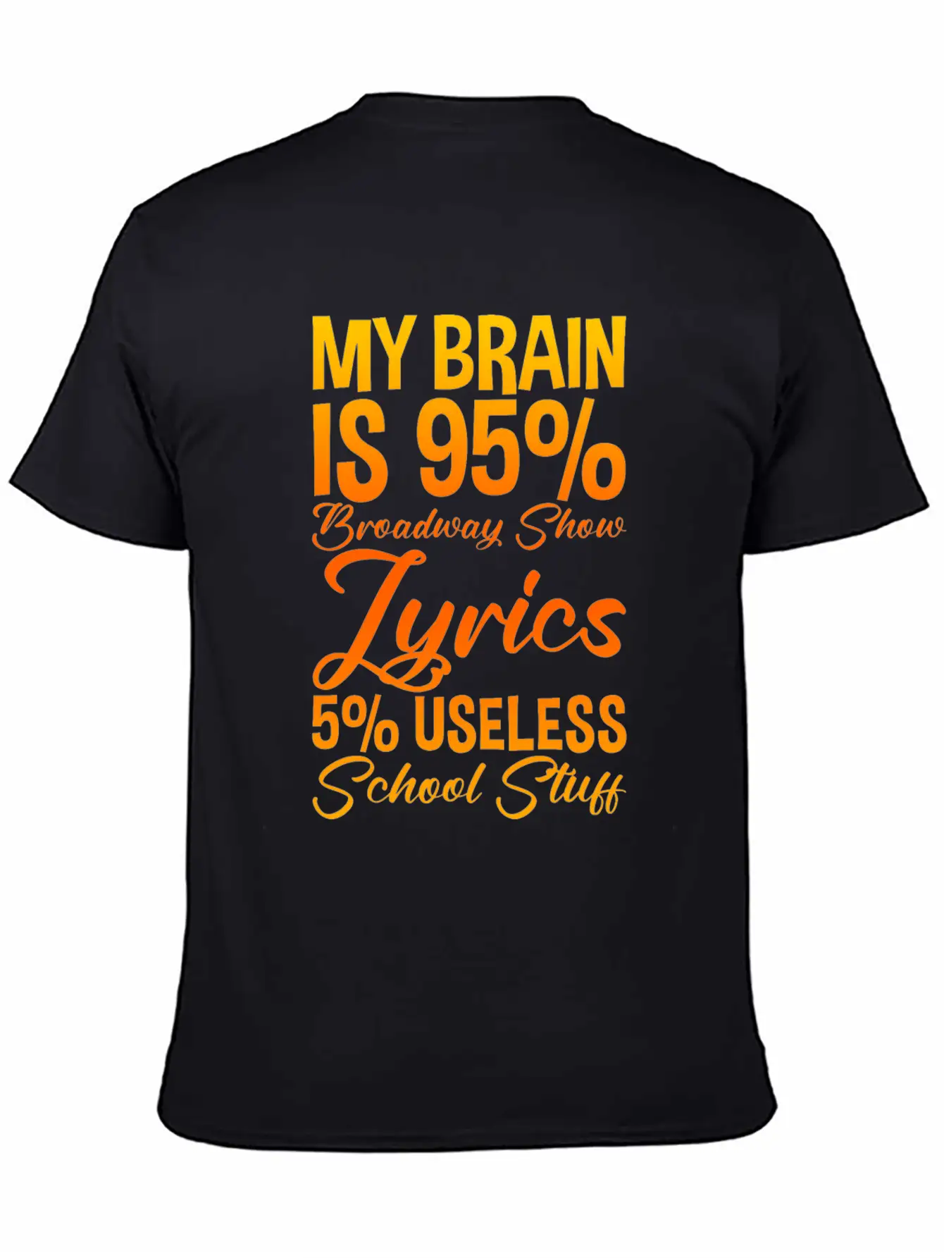 My Brain Is 95% Broadway Show Lyrics 2 Basic Graphic T-Shirt – Daily Comfort In Soft Cotton