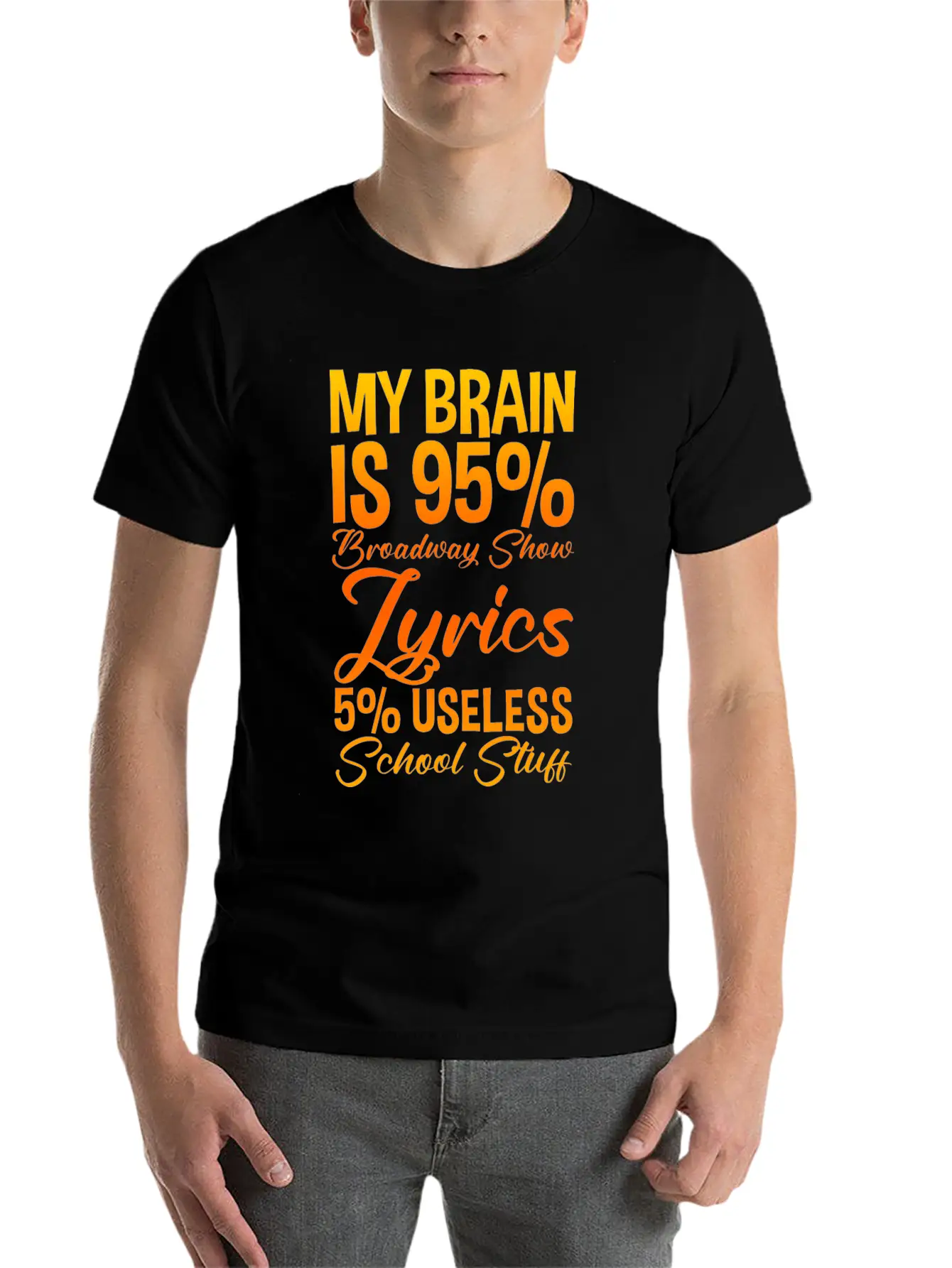 My Brain Is 95% Broadway Show Lyrics 2 Basic Graphic T-Shirt – Daily Comfort In Soft Cotton