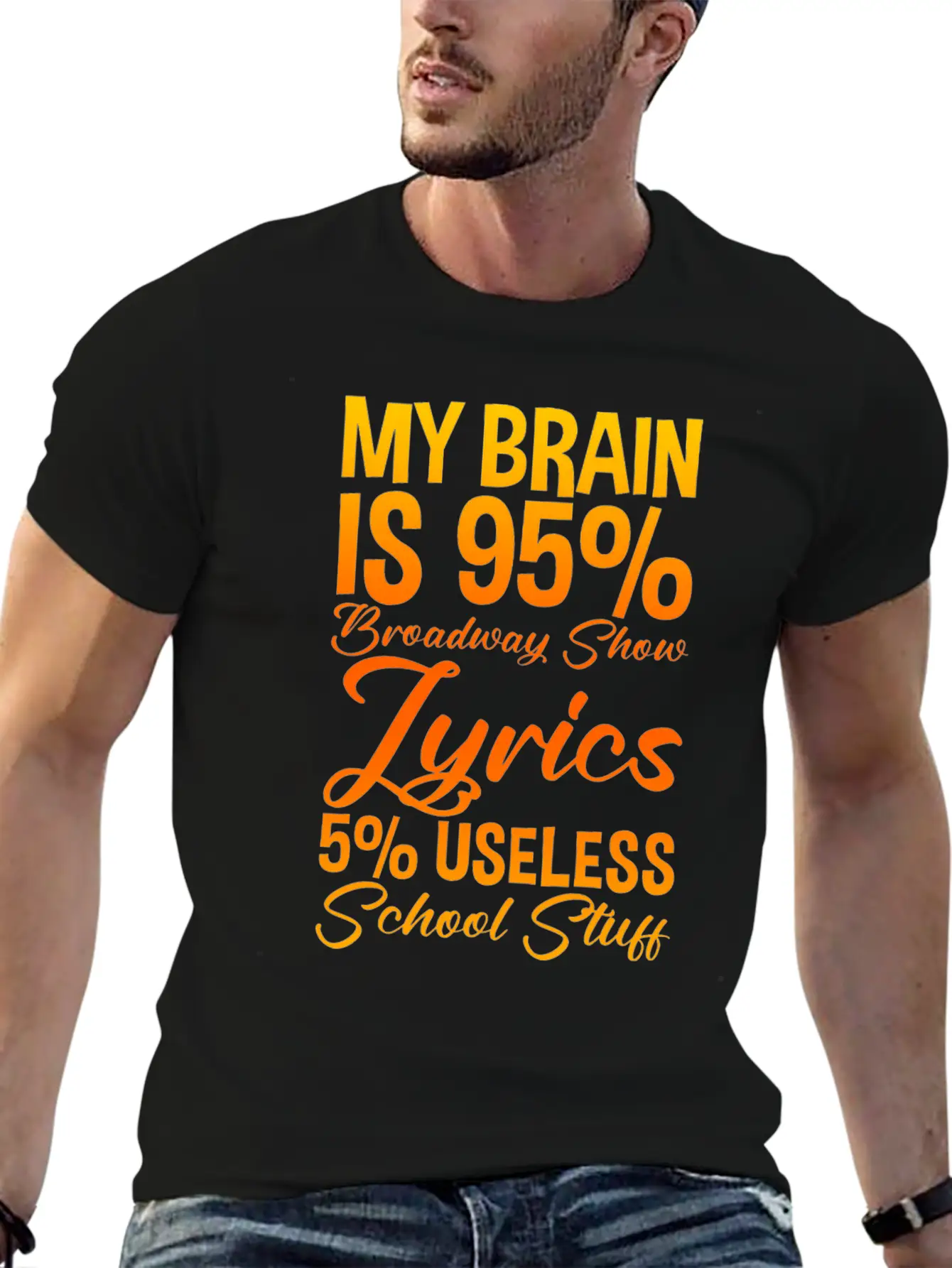 My Brain Is 95% Broadway Show Lyrics 2 Basic Graphic T-Shirt – Daily Comfort In Soft Cotton