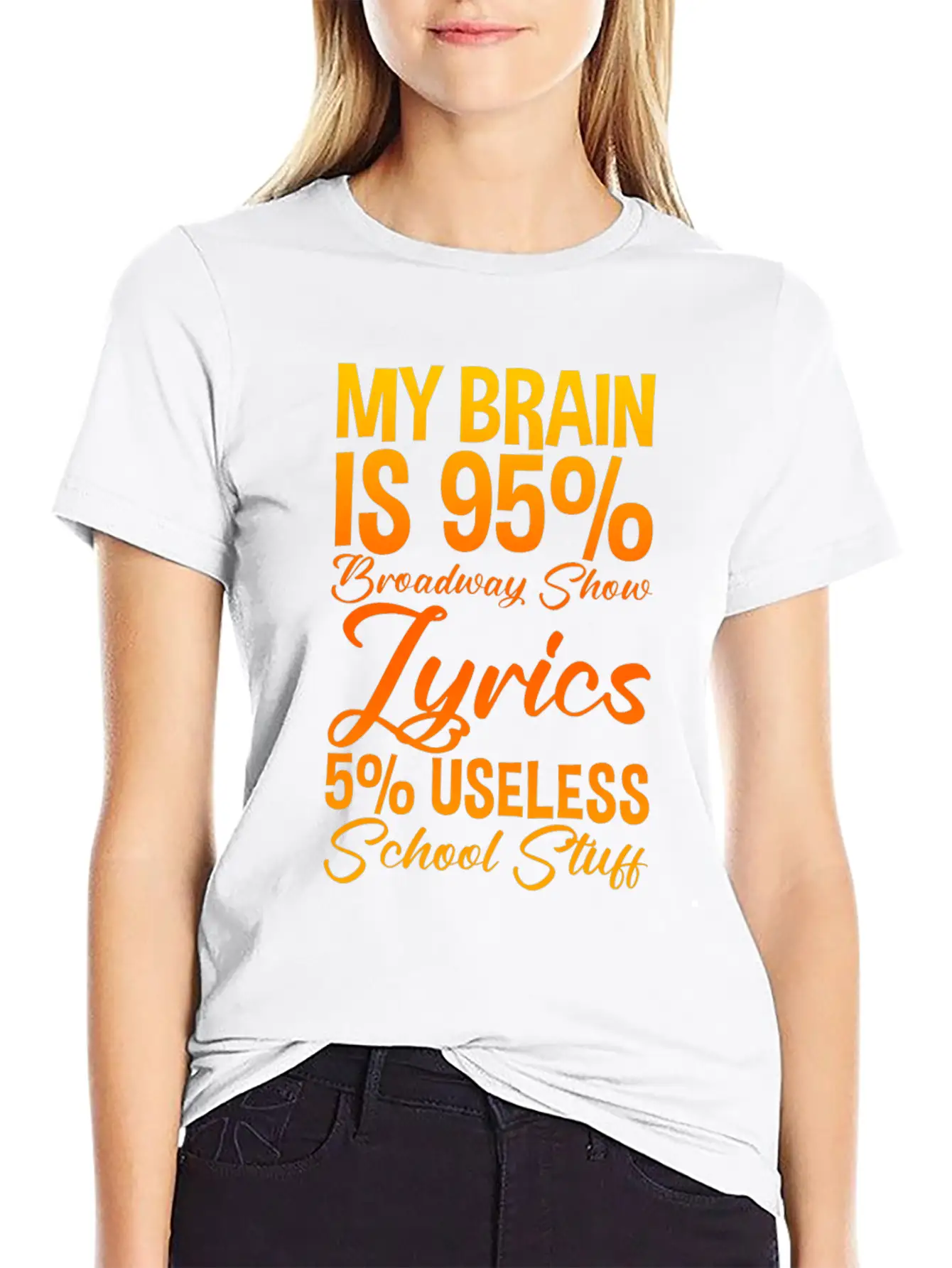 My Brain Is 95% Broadway Show Lyrics 2 Basic Graphic T-Shirt – Daily Comfort In Soft Cotton