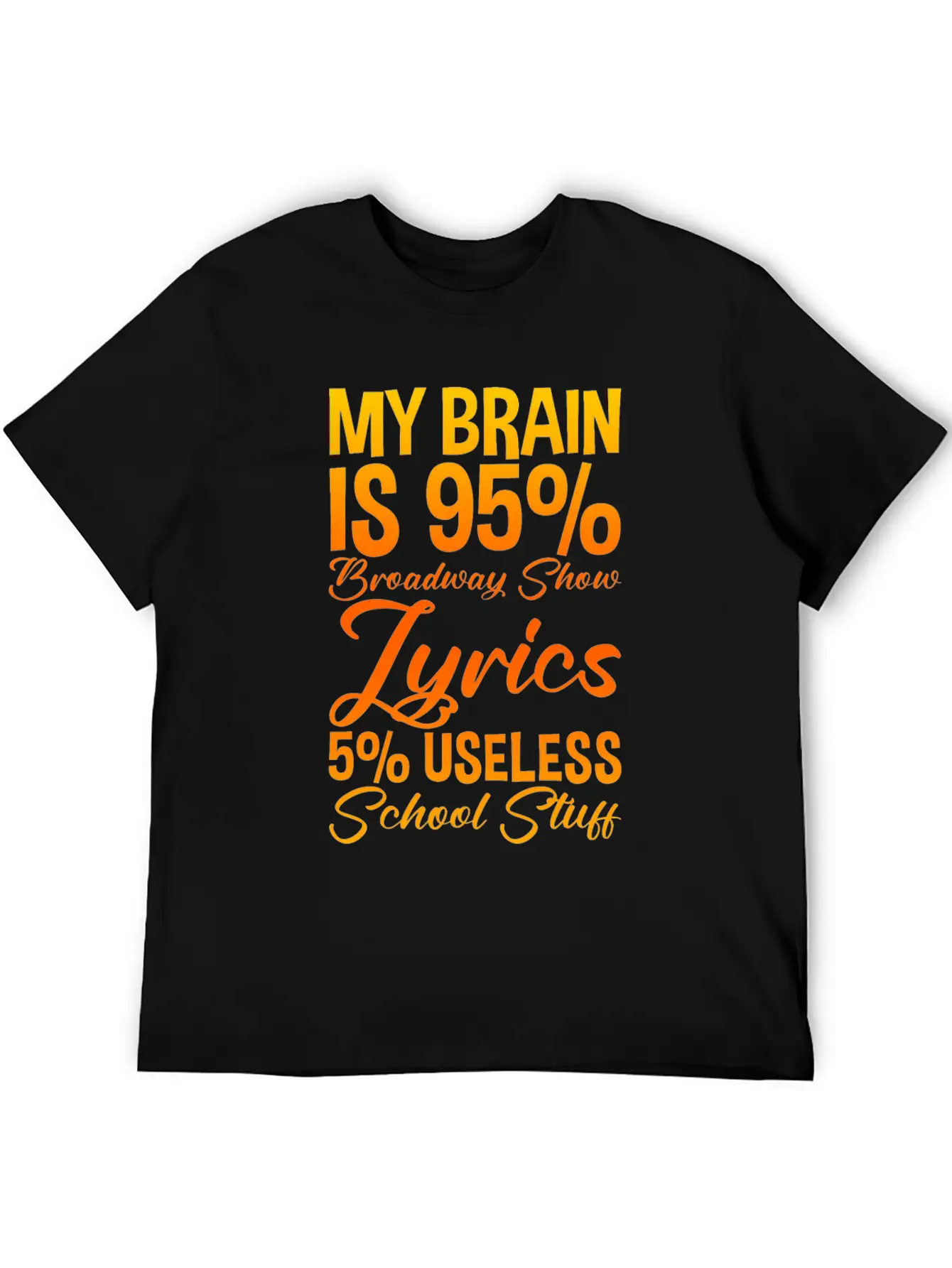 My Brain Is 95% Broadway Show Lyrics 2 Basic Graphic T-Shirt – Daily Comfort In Soft Cotton