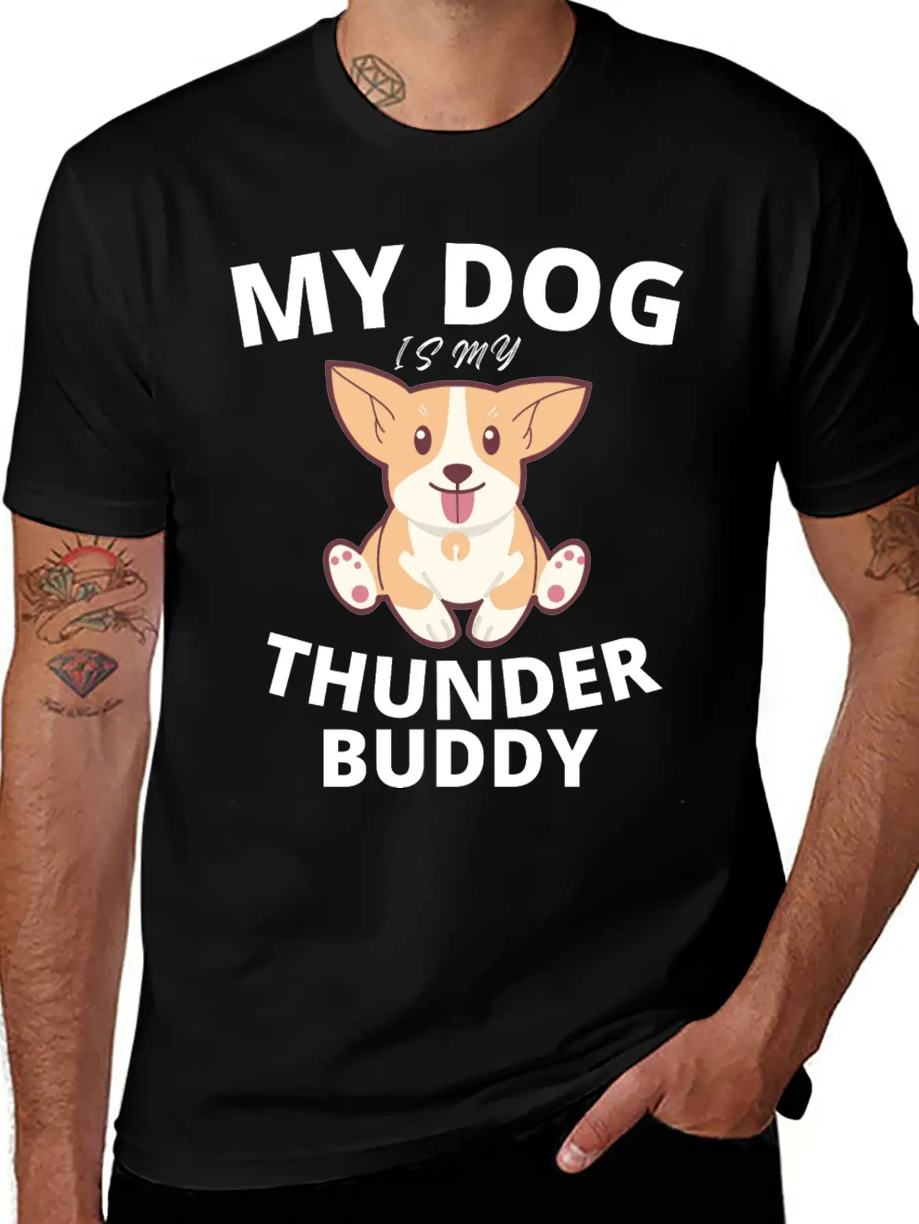 My Dog Is My Thunder Buddy Stylish Everyday T-Shirt – Unisex Basic Cotton Tee