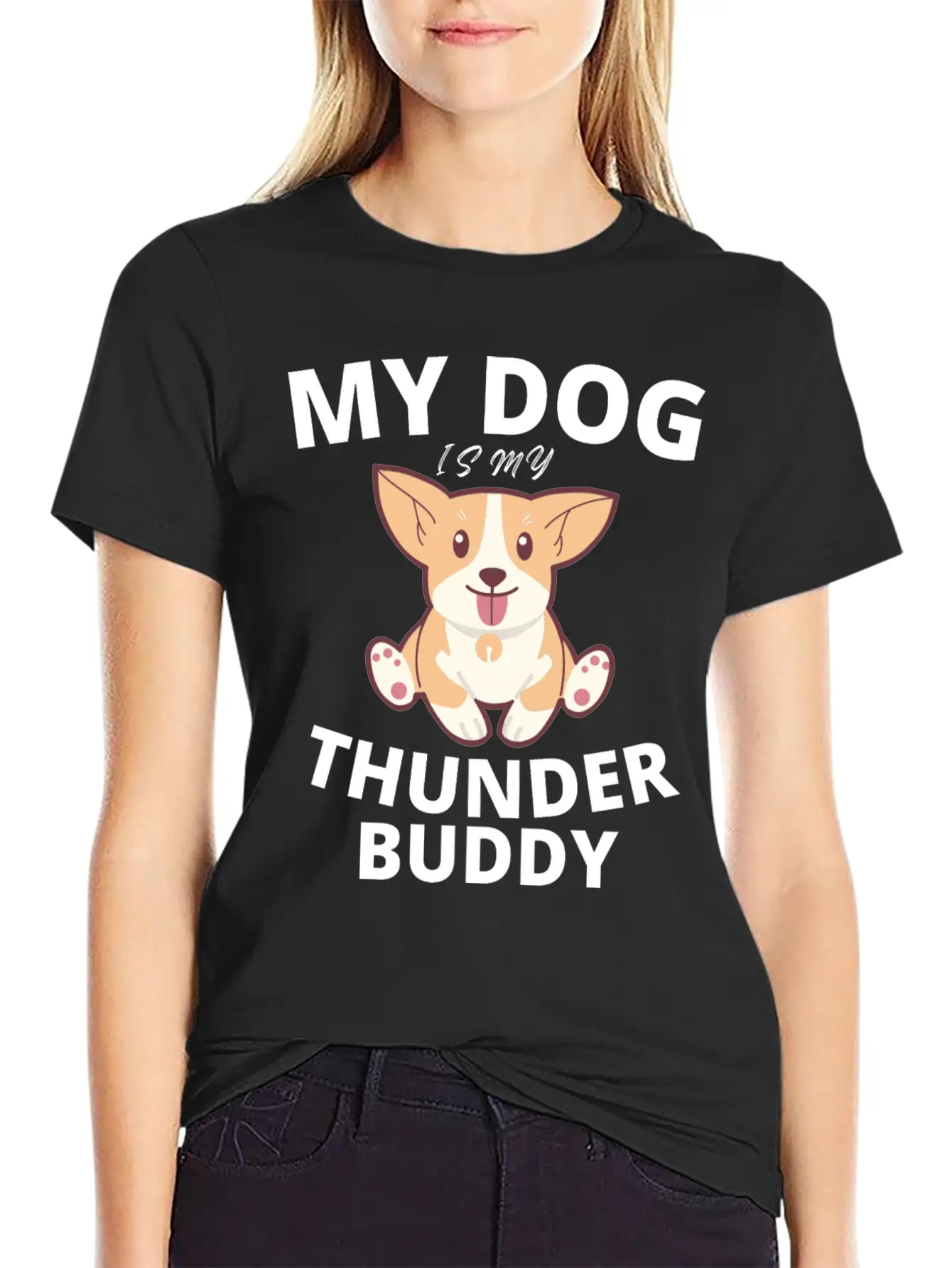 My Dog Is My Thunder Buddy Stylish Everyday T-Shirt – Unisex Basic Cotton Tee
