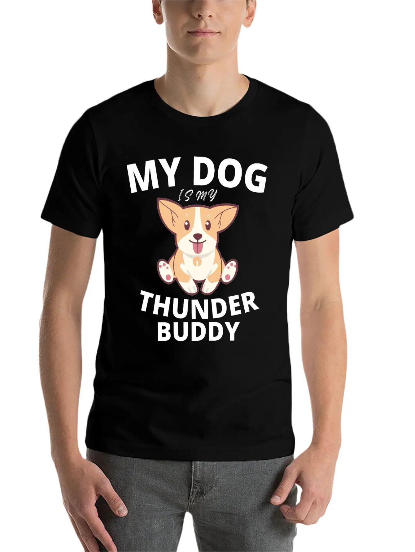 My Dog Is My Thunder Buddy Stylish Everyday T-Shirt – Unisex Basic Cotton Tee