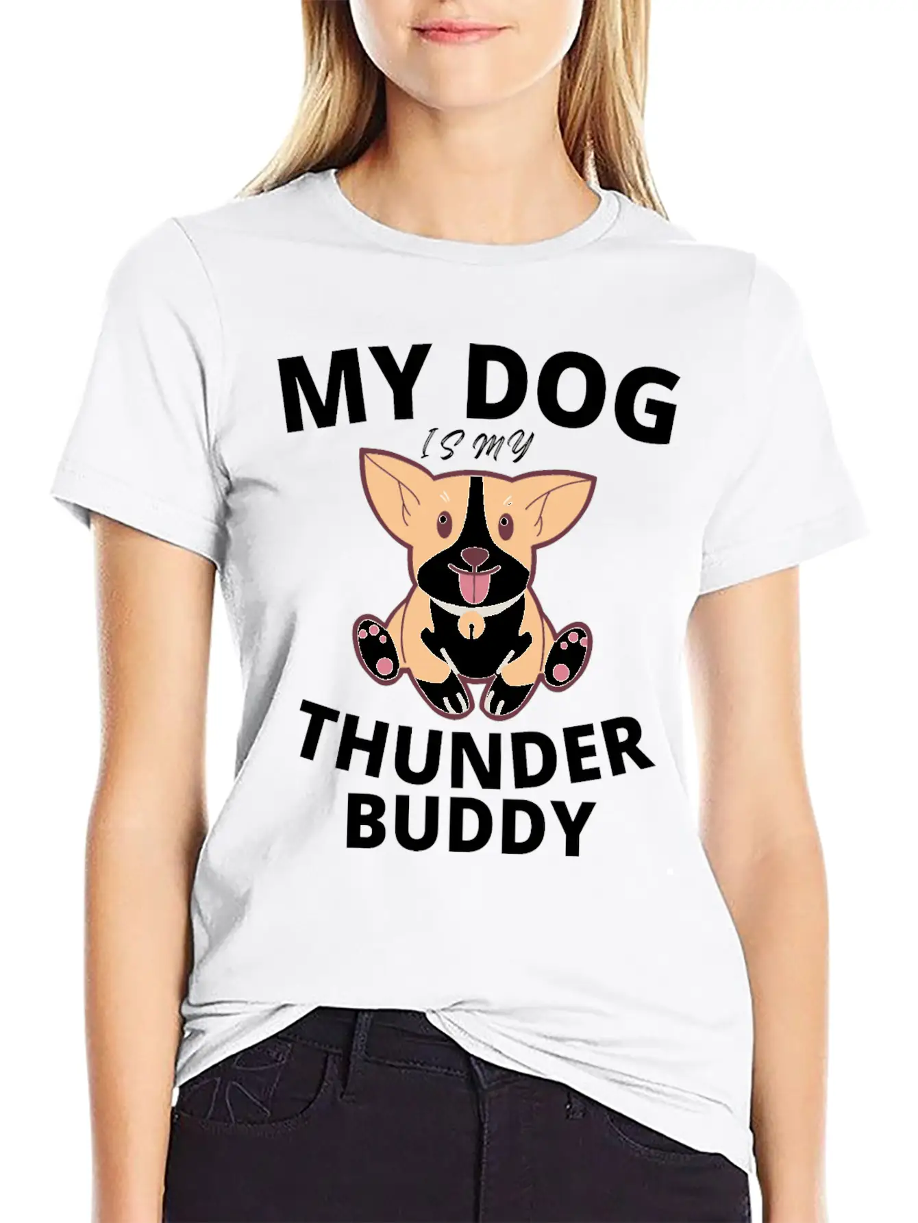 My Dog Is My Thunder Buddy Stylish Everyday T-Shirt – Unisex Basic Cotton Tee