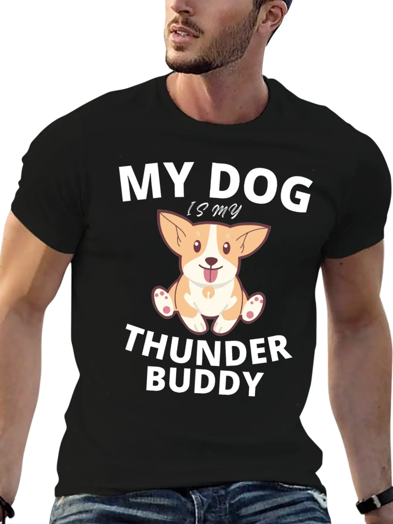 My Dog Is My Thunder Buddy Stylish Everyday T-Shirt – Unisex Basic Cotton Tee