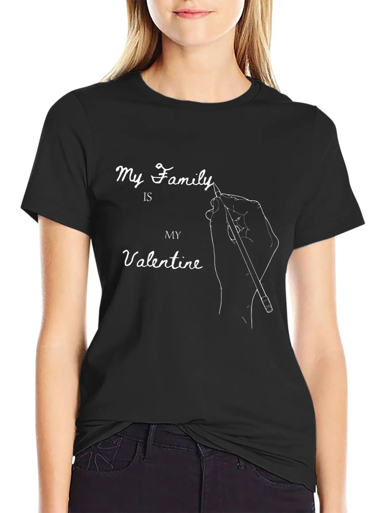 My Family Is My Valentine Comfortable Minimalist Graphic Tee – Summer Style Essential