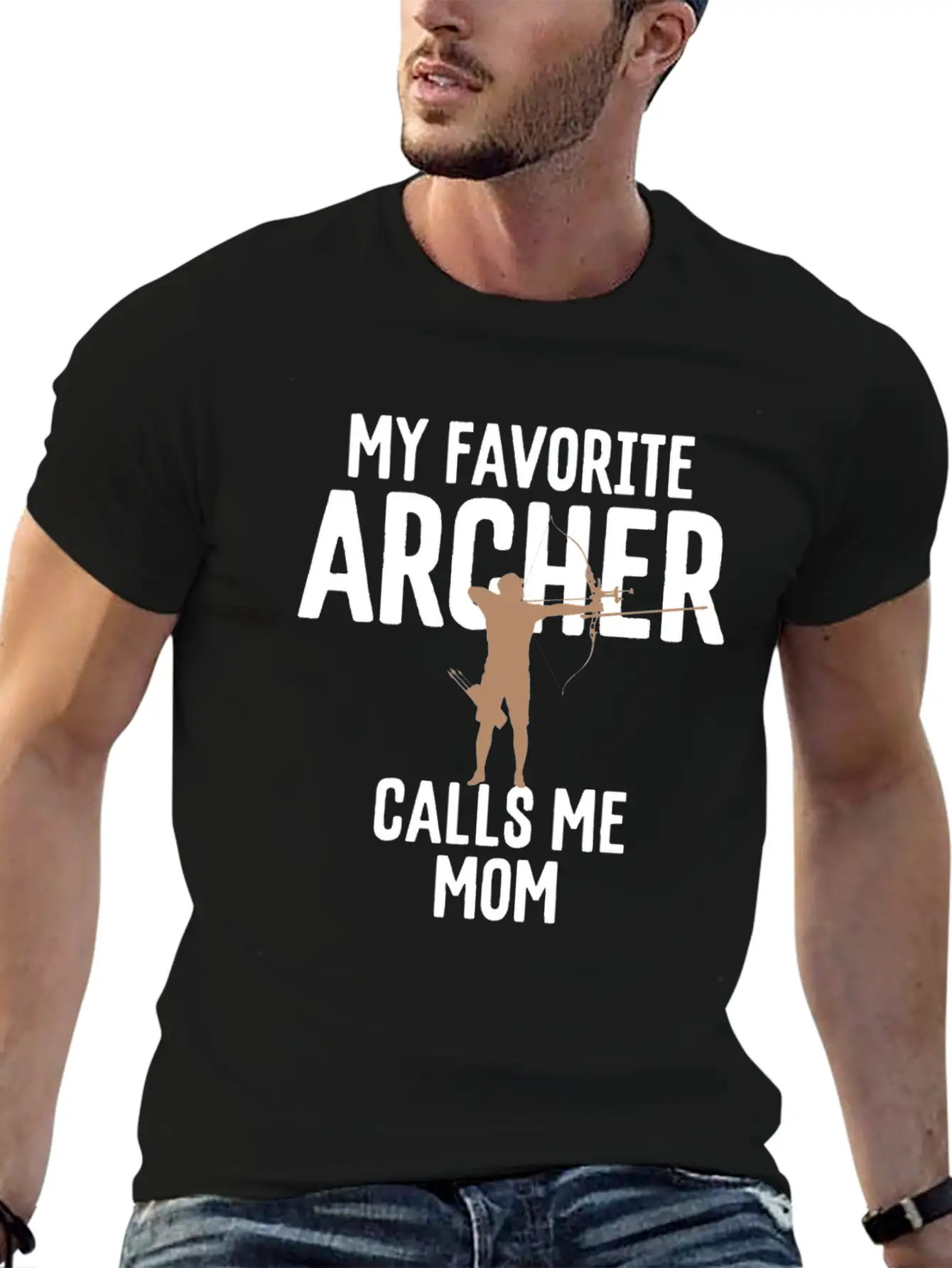 My Favorite Archer Calls Me Mom Archery Gift Unisex Short Sleeve Soft Cotton T-Shirt – Casual Everyday Wear