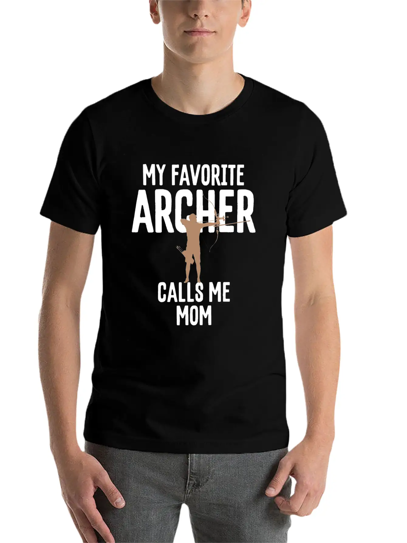 My Favorite Archer Calls Me Mom Archery Gift Unisex Short Sleeve Soft Cotton T-Shirt – Casual Everyday Wear