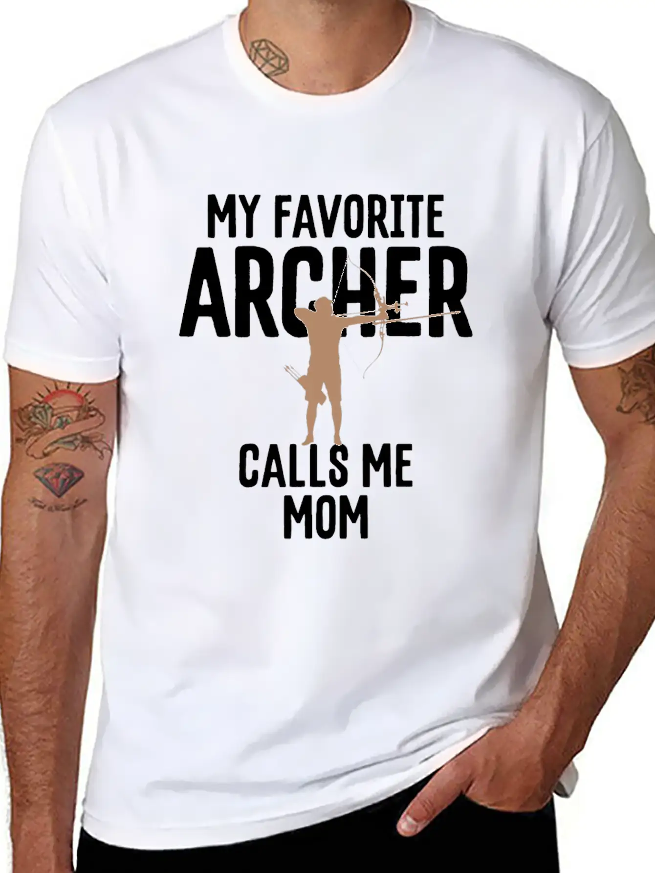 My Favorite Archer Calls Me Mom Archery Gift Unisex Short Sleeve Soft Cotton T-Shirt – Casual Everyday Wear