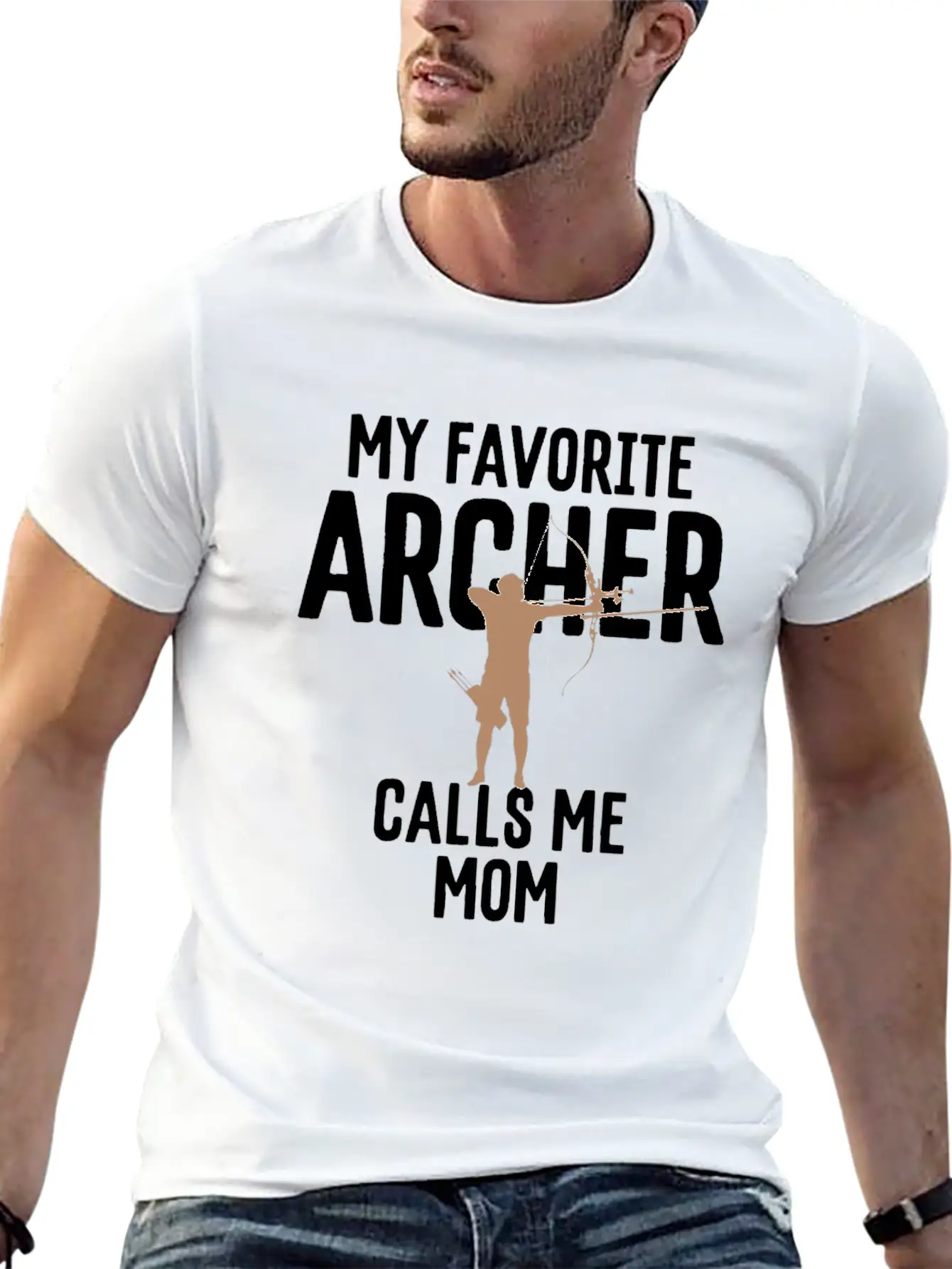 My Favorite Archer Calls Me Mom Archery Gift Unisex Short Sleeve Soft Cotton T-Shirt – Casual Everyday Wear