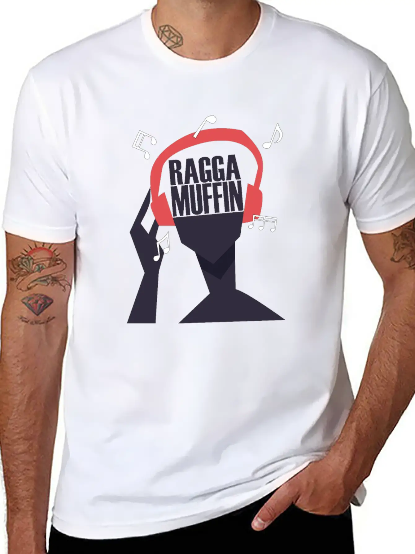 My Headphones Plays Only Raggamuffin Basic Graphic T-Shirt – Daily Comfort In Soft Cotton