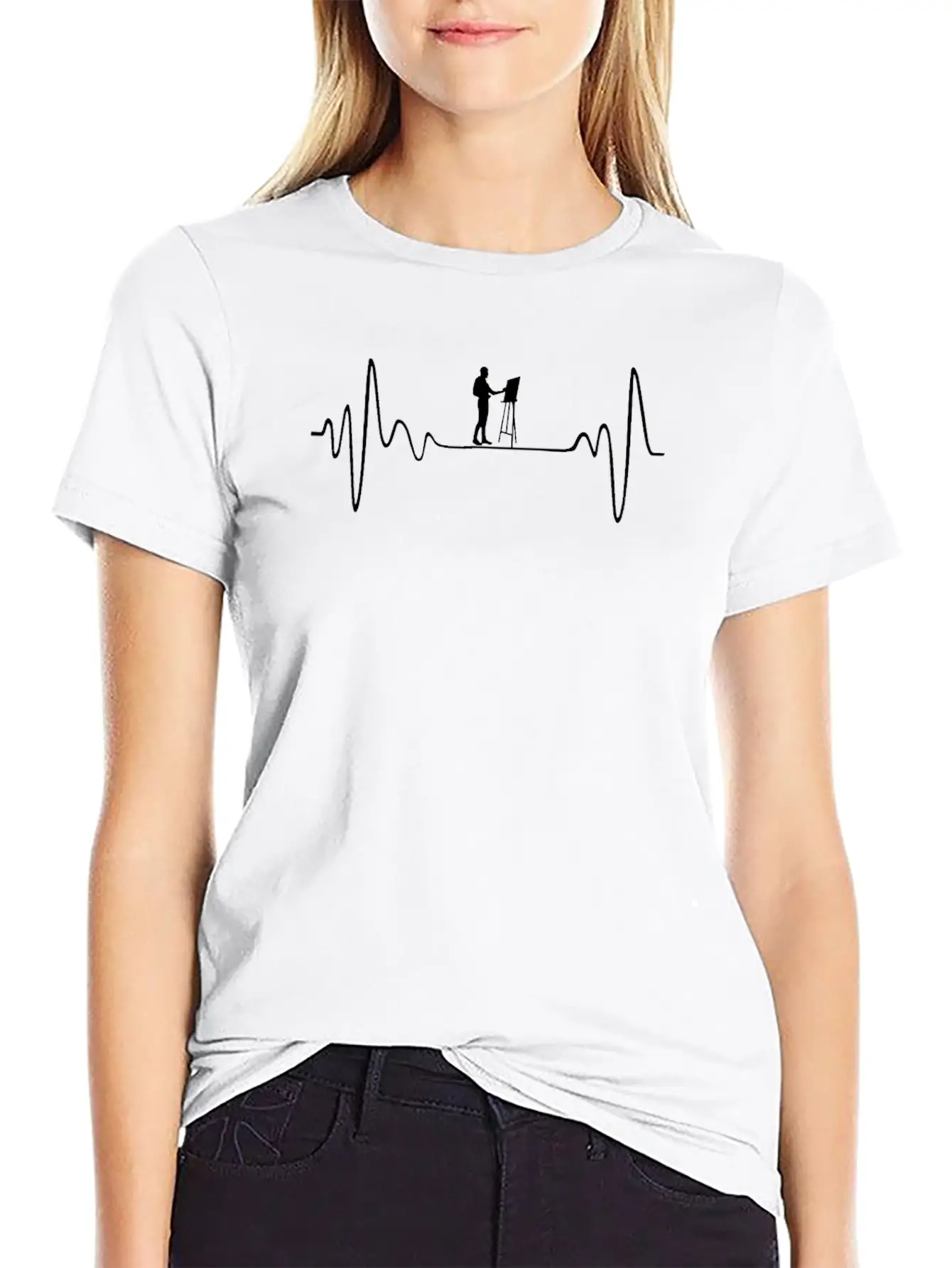 MY HEART BEATS FOR PAINTING Timeless Short Sleeve Tee – Comfy And Minimalist Design