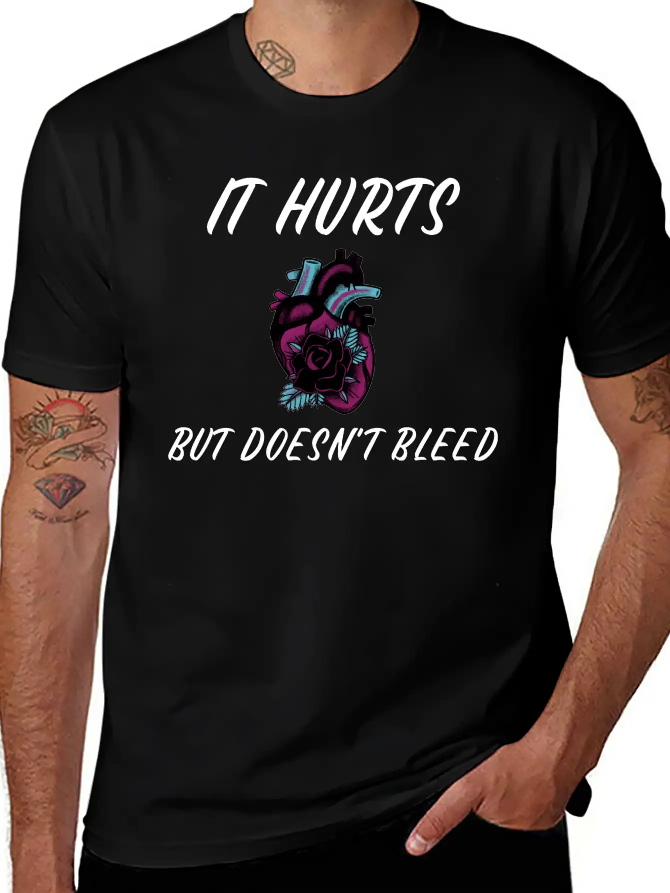 My Heart Hurts But Doesn't Bleed T Shirt Unisex Short Sleeve Soft Cotton T-Shirt – Casual Everyday Wear