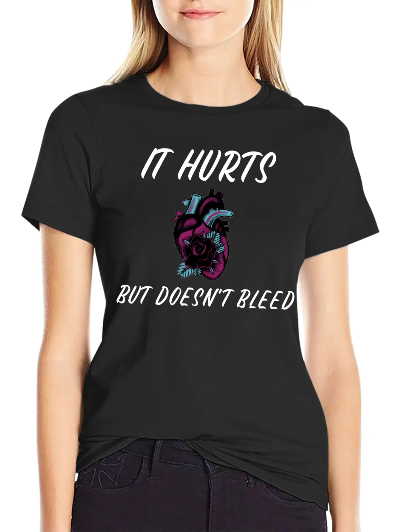 My Heart Hurts But Doesn't Bleed T Shirt Unisex Short Sleeve Soft Cotton T-Shirt – Casual Everyday Wear