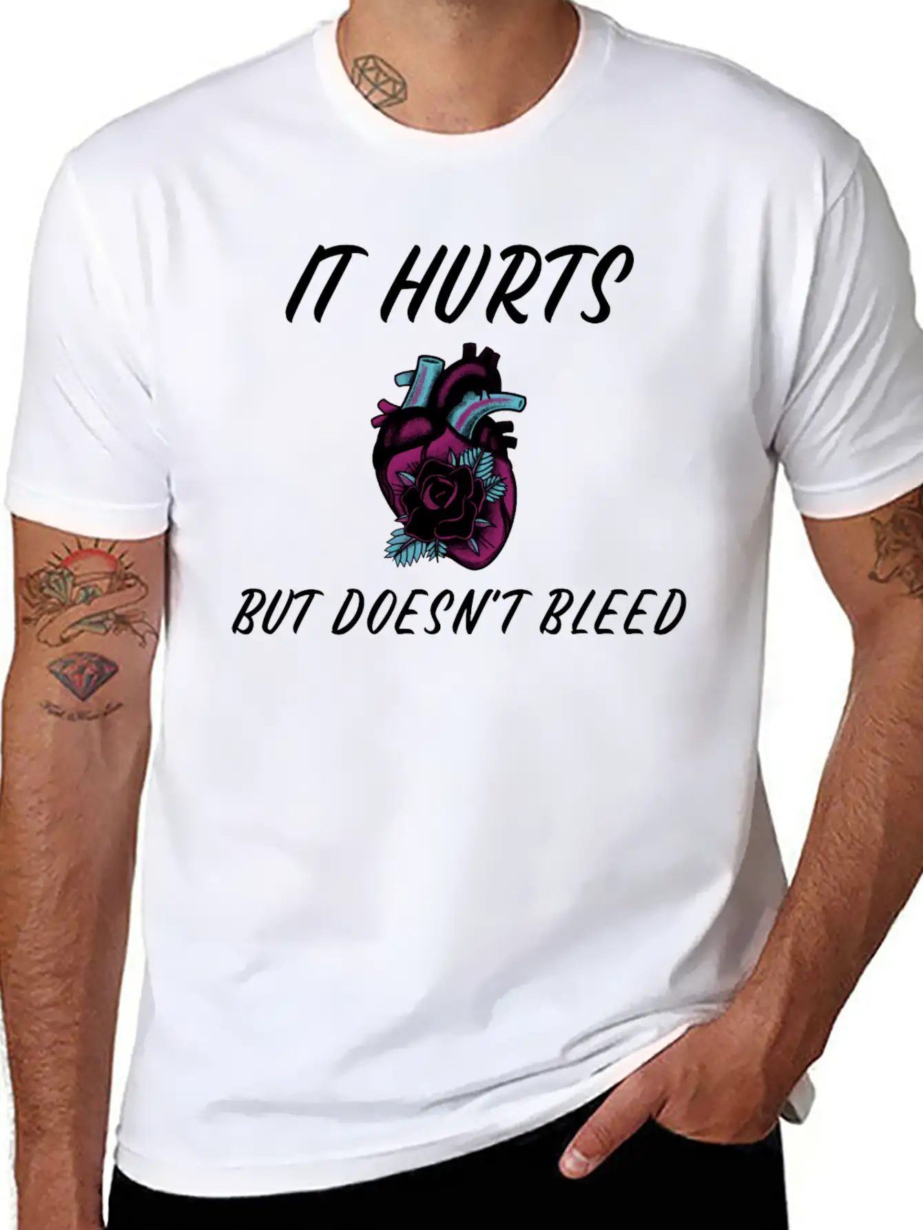 My Heart Hurts But Doesn't Bleed T Shirt Unisex Short Sleeve Soft Cotton T-Shirt – Casual Everyday Wear