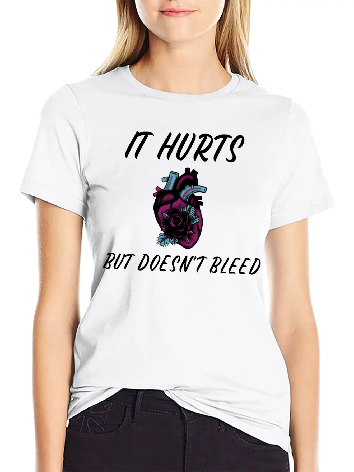 My Heart Hurts But Doesn't Bleed T Shirt Unisex Short Sleeve Soft Cotton T-Shirt – Casual Everyday Wear