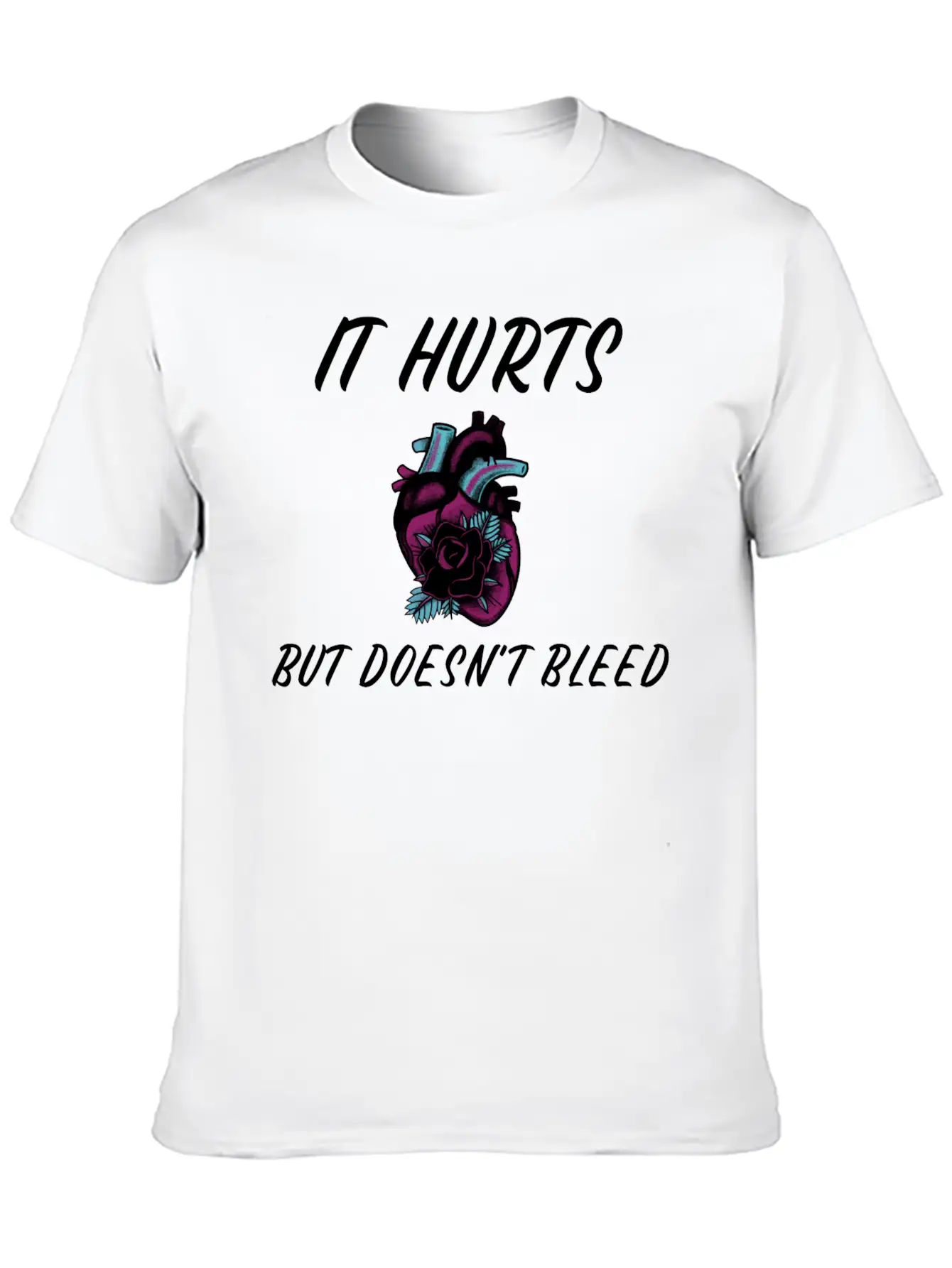 My Heart Hurts But Doesn't Bleed T Shirt Unisex Short Sleeve Soft Cotton T-Shirt – Casual Everyday Wear
