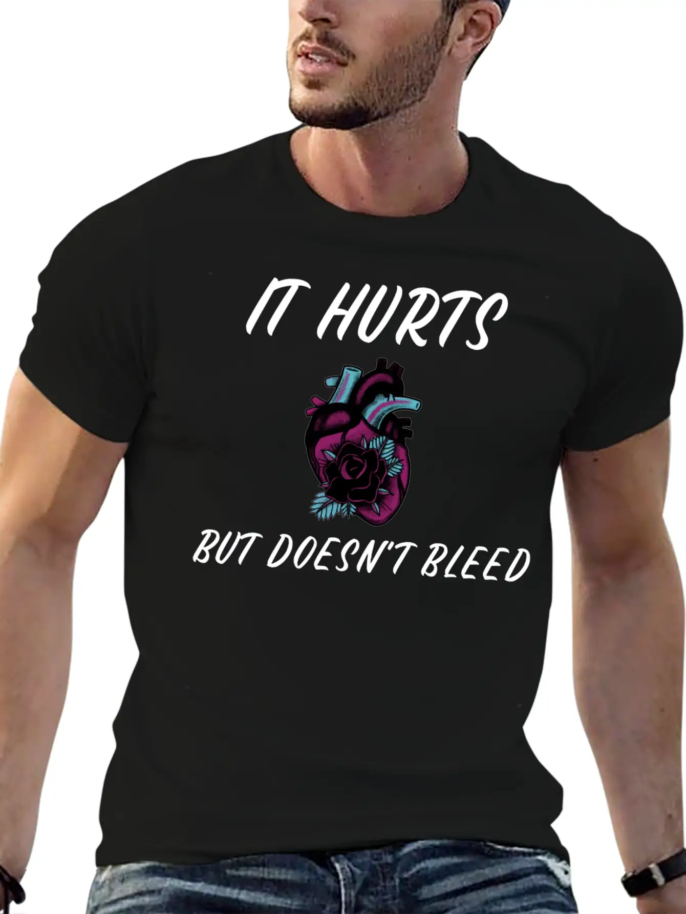 My Heart Hurts But Doesn't Bleed T Shirt Unisex Short Sleeve Soft Cotton T-Shirt – Casual Everyday Wear