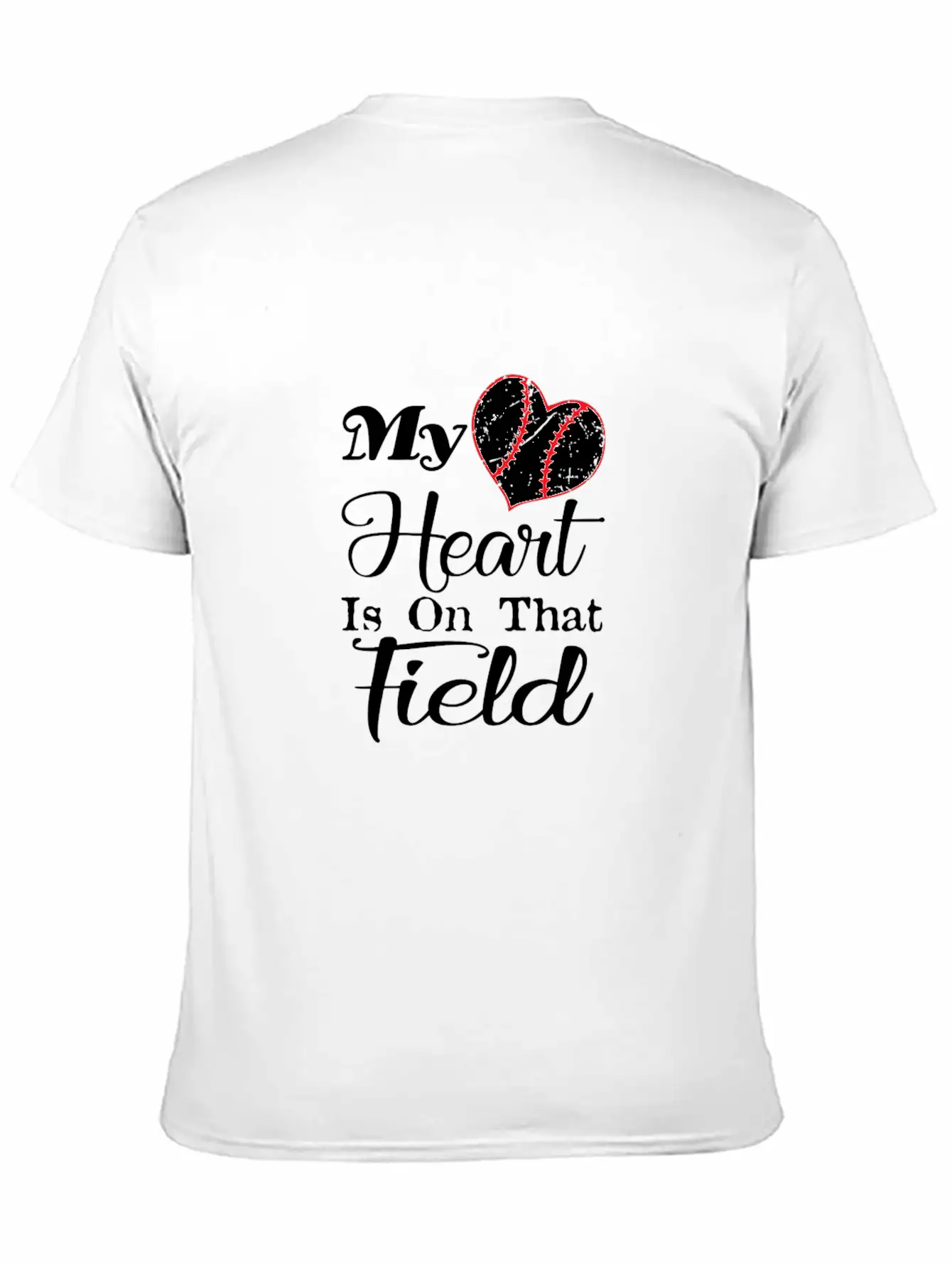 My Heart Is On That Field Baseball Gift Tee Unisex Short Sleeve Soft Cotton T-Shirt – Casual Everyday Wear