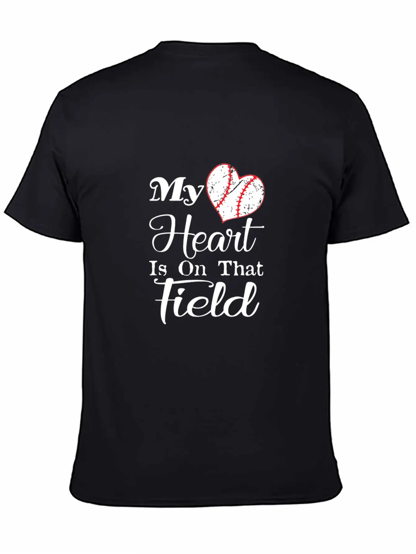 My Heart Is On That Field Baseball Gift Tee Unisex Short Sleeve Soft Cotton T-Shirt – Casual Everyday Wear