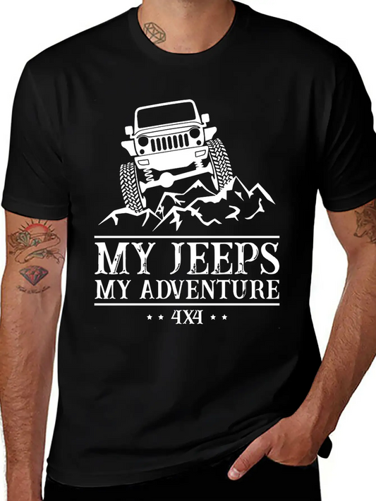 My Jeeps My Adventure Unisex Short Sleeve Soft Cotton T-Shirt – Casual Everyday Wear