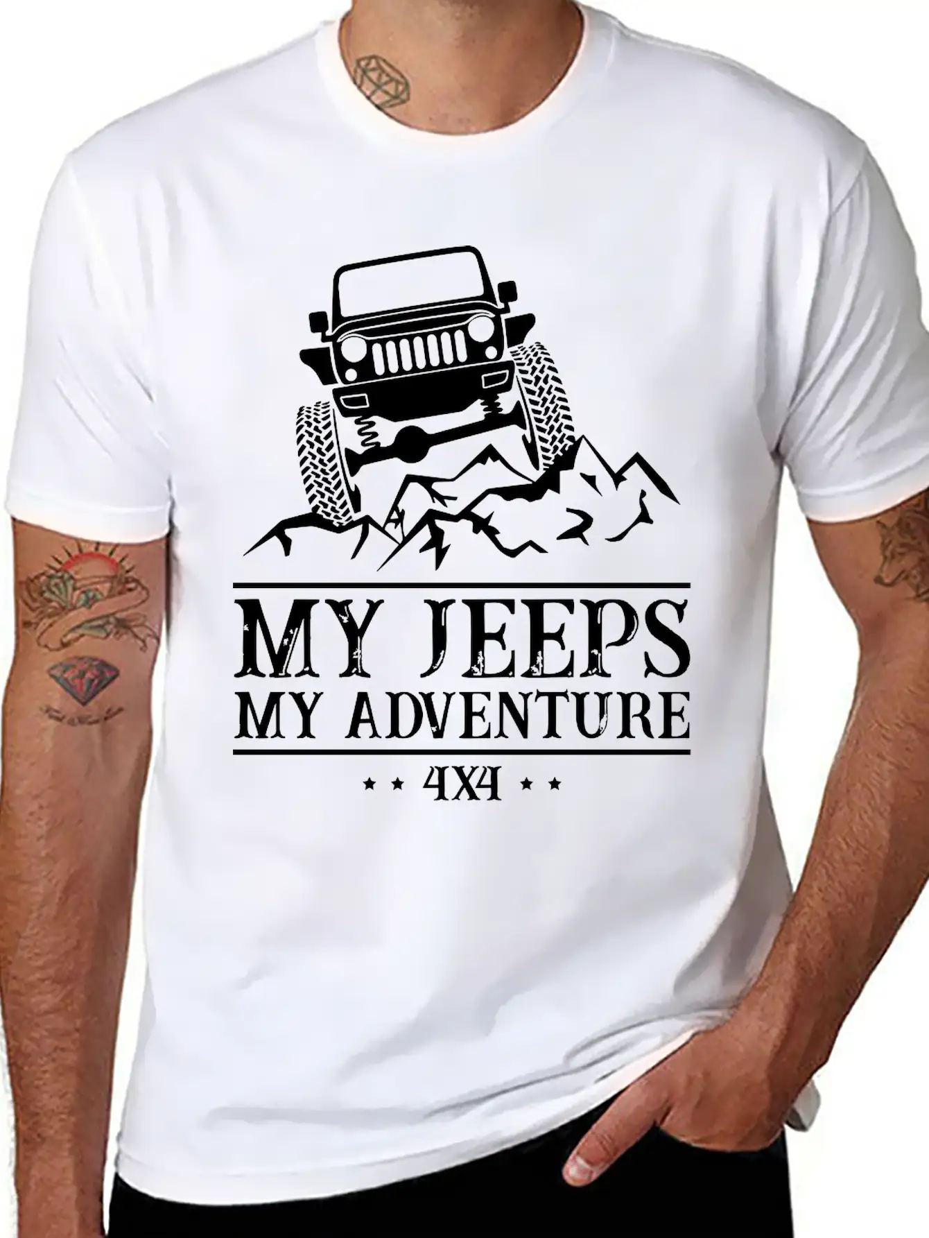 My Jeeps My Adventure Unisex Short Sleeve Soft Cotton T-Shirt – Casual Everyday Wear