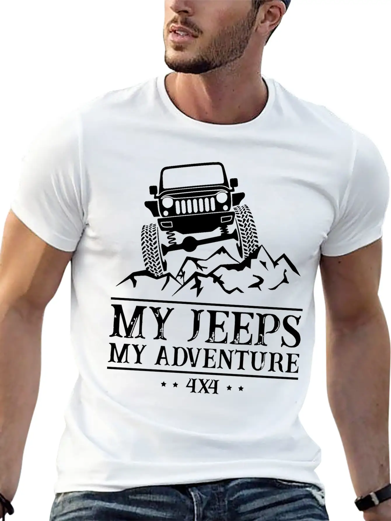 My Jeeps My Adventure Unisex Short Sleeve Soft Cotton T-Shirt – Casual Everyday Wear