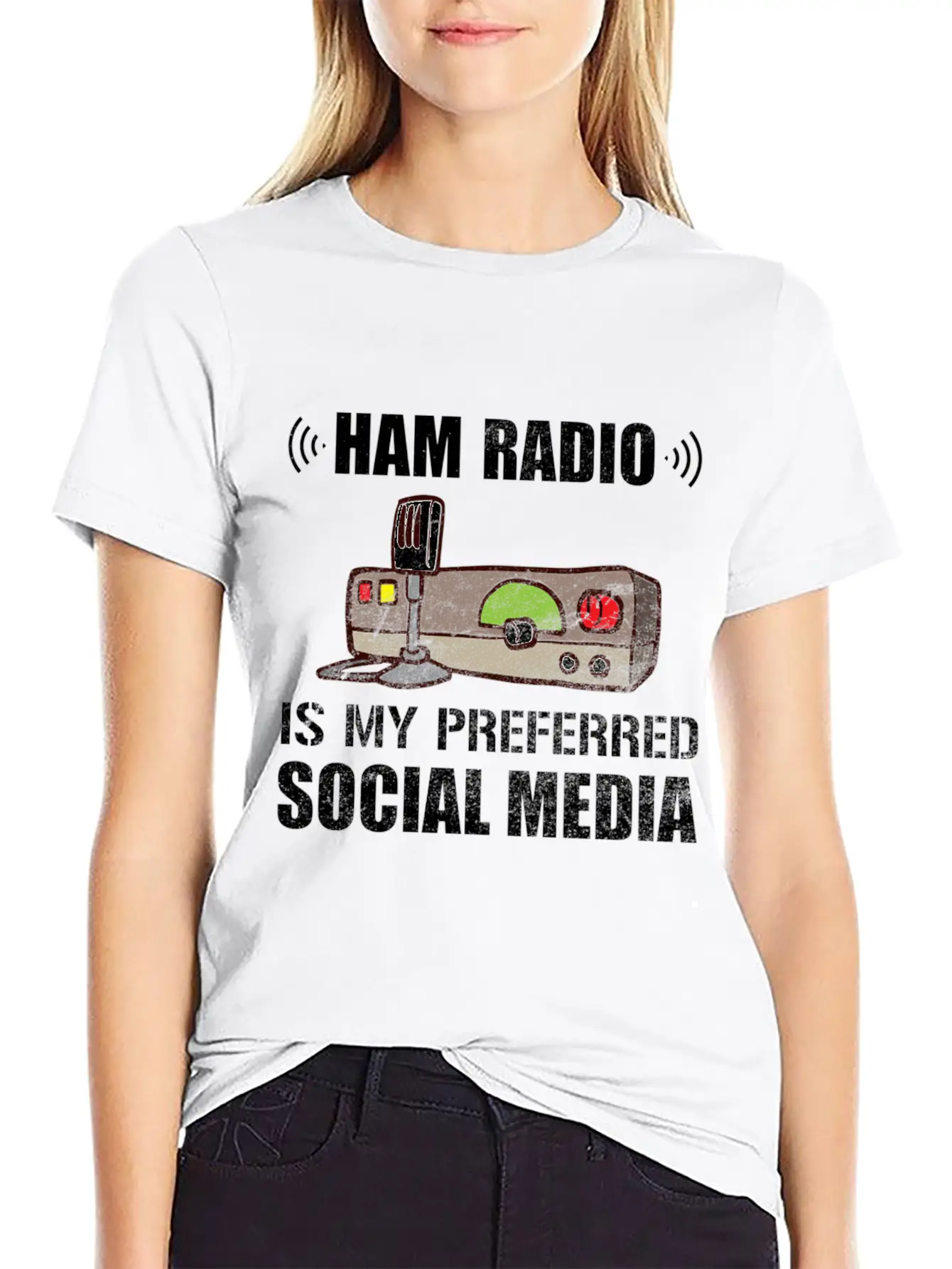 My Preferred Social Media Ham Radio Unisex Short Sleeve Soft Cotton T-Shirt – Casual Everyday Wear