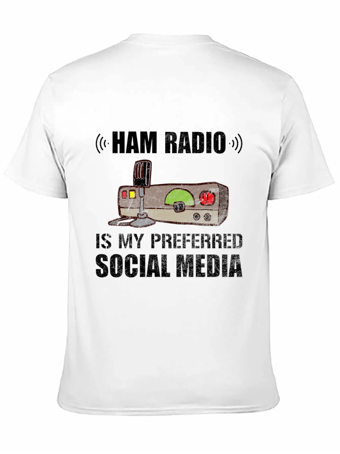 My Preferred Social Media Ham Radio Unisex Short Sleeve Soft Cotton T-Shirt – Casual Everyday Wear
