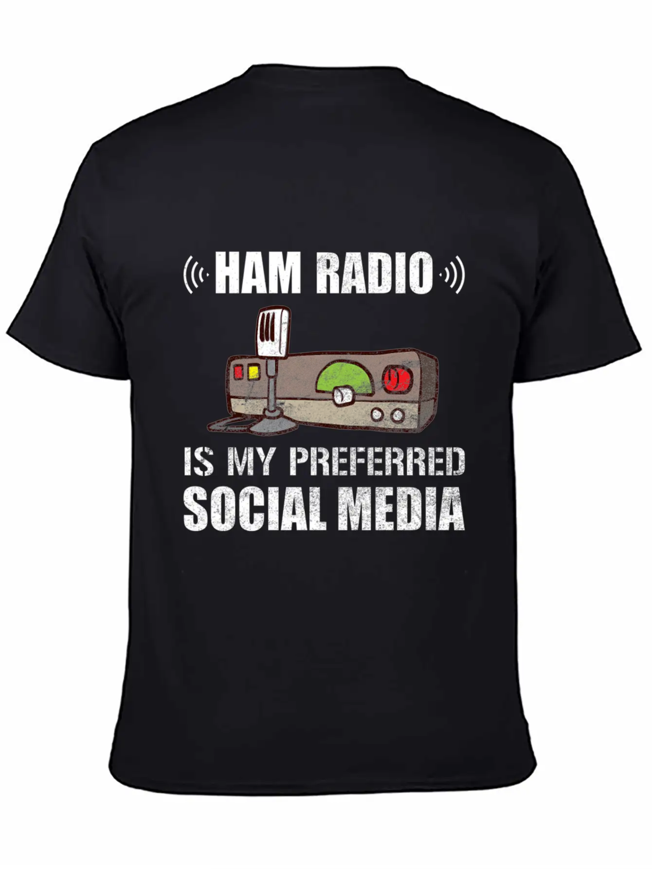 My Preferred Social Media Ham Radio Unisex Short Sleeve Soft Cotton T-Shirt – Casual Everyday Wear