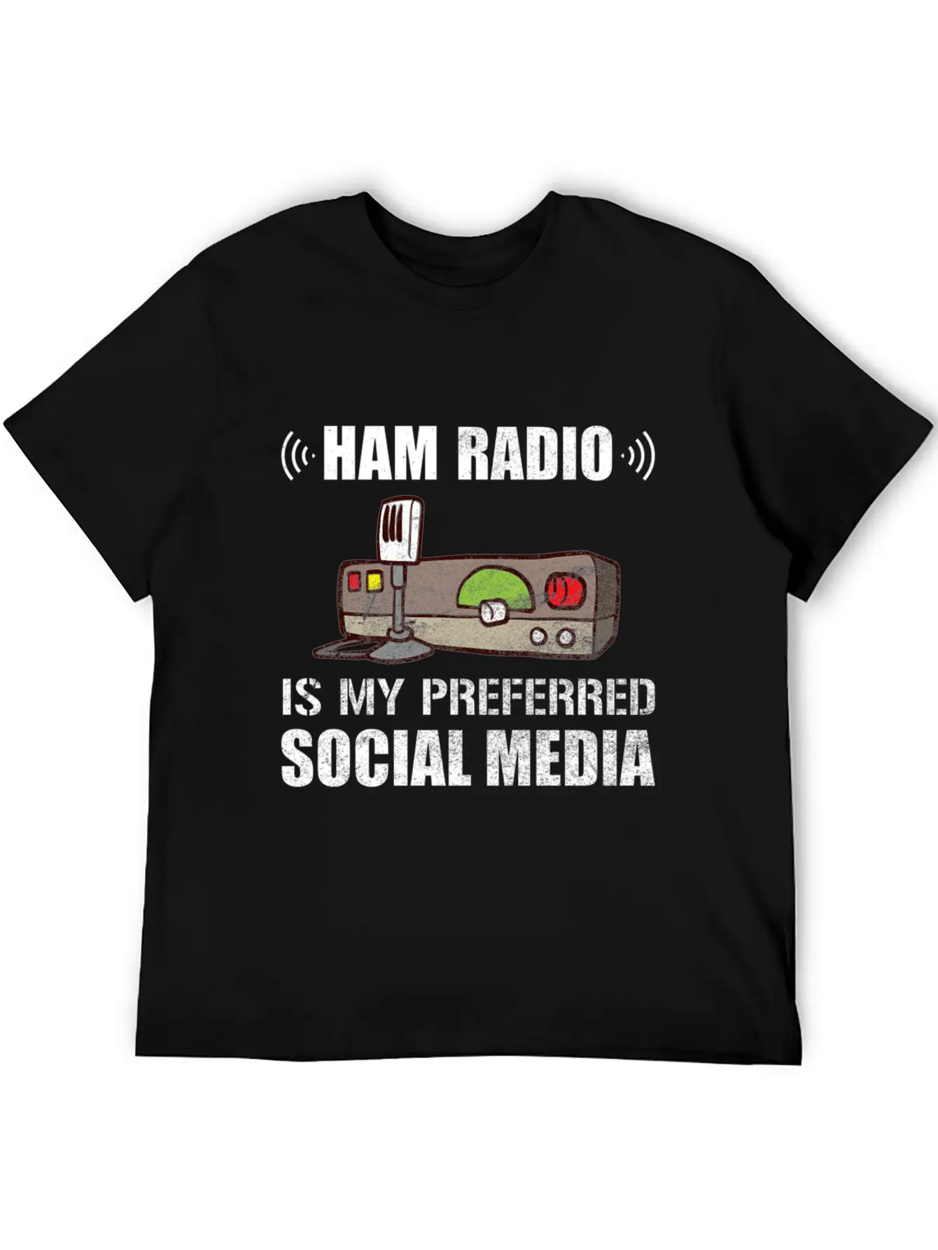 My Preferred Social Media Ham Radio Unisex Short Sleeve Soft Cotton T-Shirt – Casual Everyday Wear