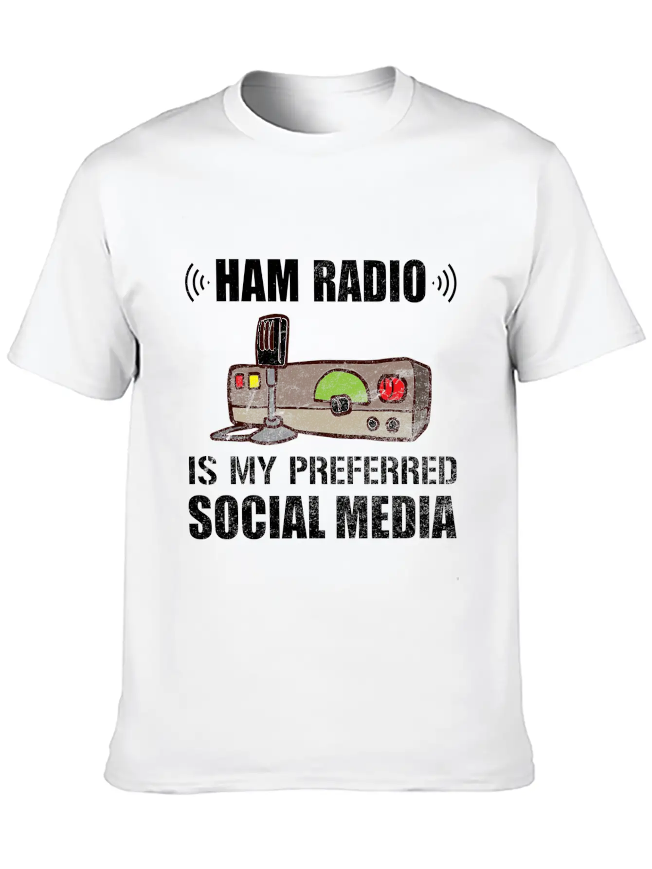 My Preferred Social Media Ham Radio Unisex Short Sleeve Soft Cotton T-Shirt – Casual Everyday Wear