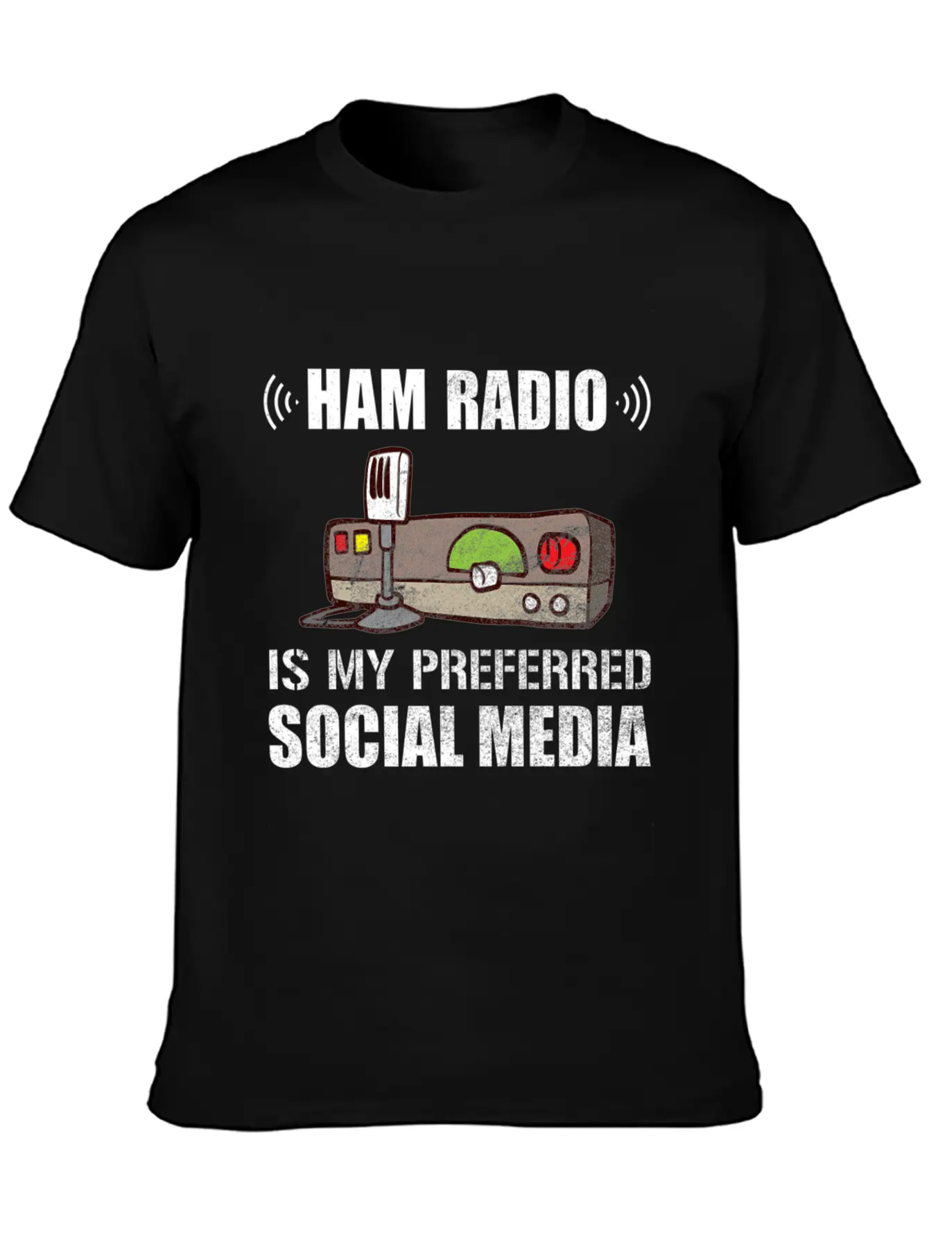My Preferred Social Media Ham Radio Unisex Short Sleeve Soft Cotton T-Shirt – Casual Everyday Wear