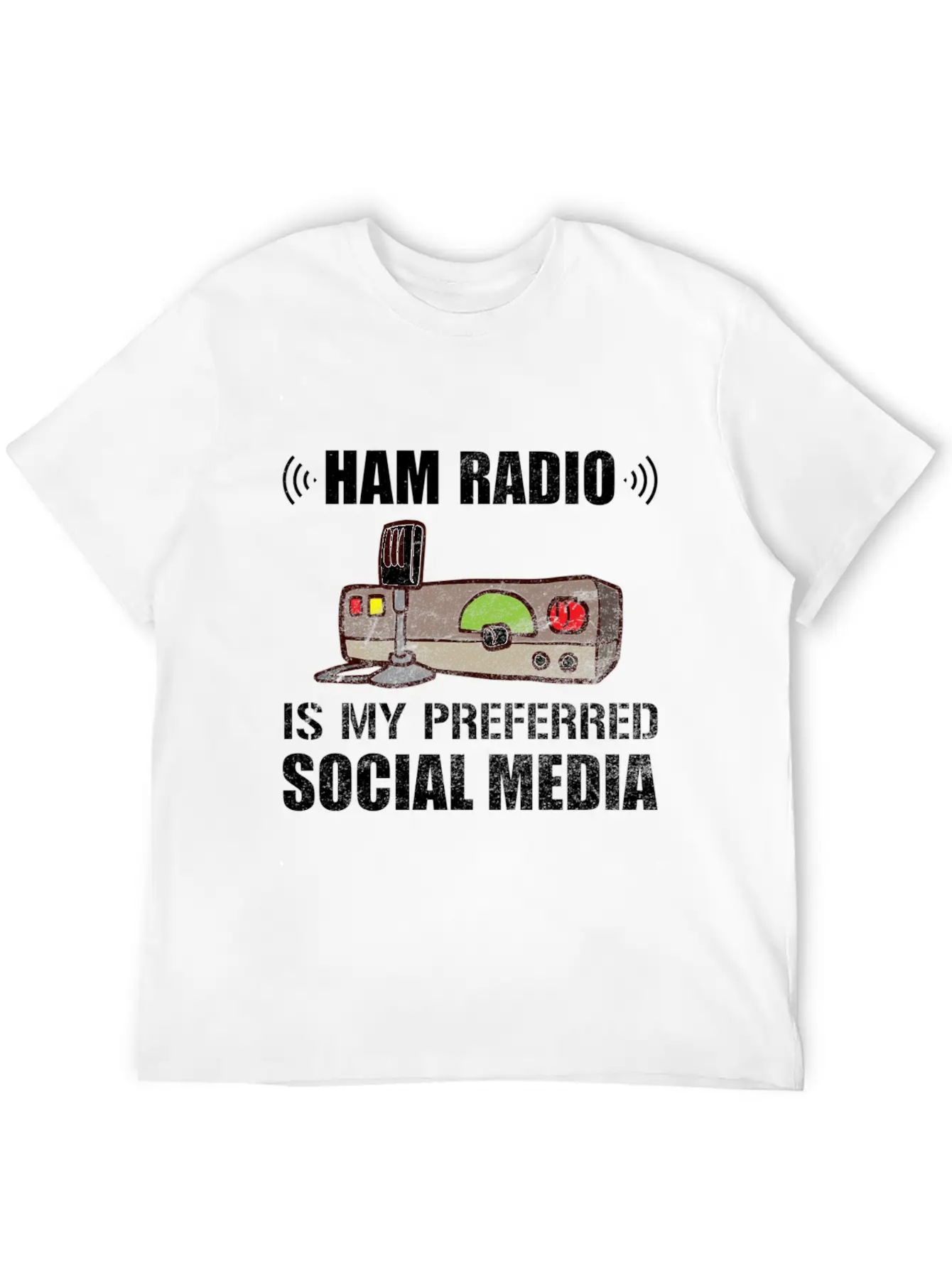 My Preferred Social Media Ham Radio Unisex Short Sleeve Soft Cotton T-Shirt – Casual Everyday Wear