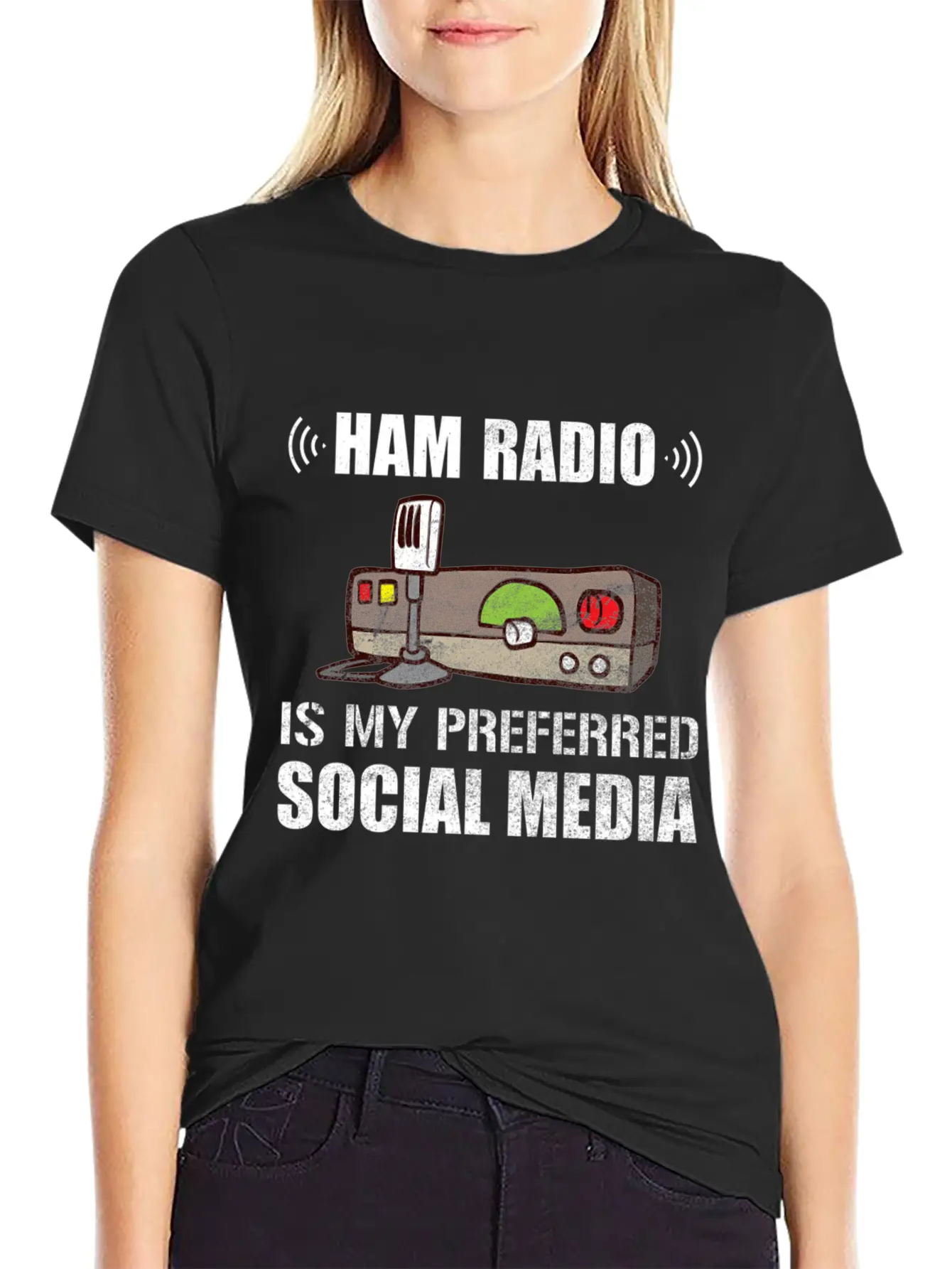 My Preferred Social Media Ham Radio Unisex Short Sleeve Soft Cotton T-Shirt – Casual Everyday Wear
