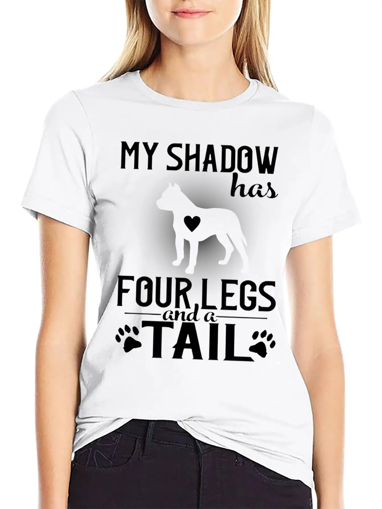 MY Shadow Has Four Legs And A Tail Unisex Short Sleeve Soft Cotton T-Shirt – Casual Everyday Wear