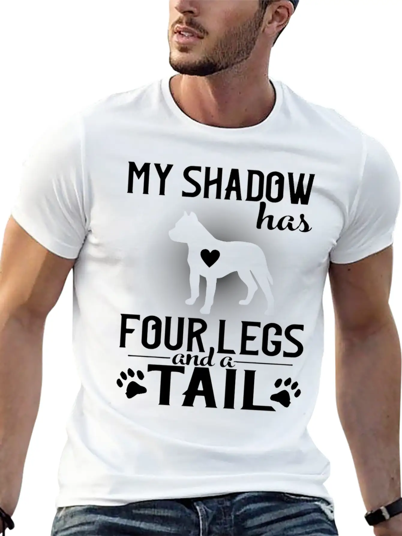 MY Shadow Has Four Legs And A Tail Unisex Short Sleeve Soft Cotton T-Shirt – Casual Everyday Wear