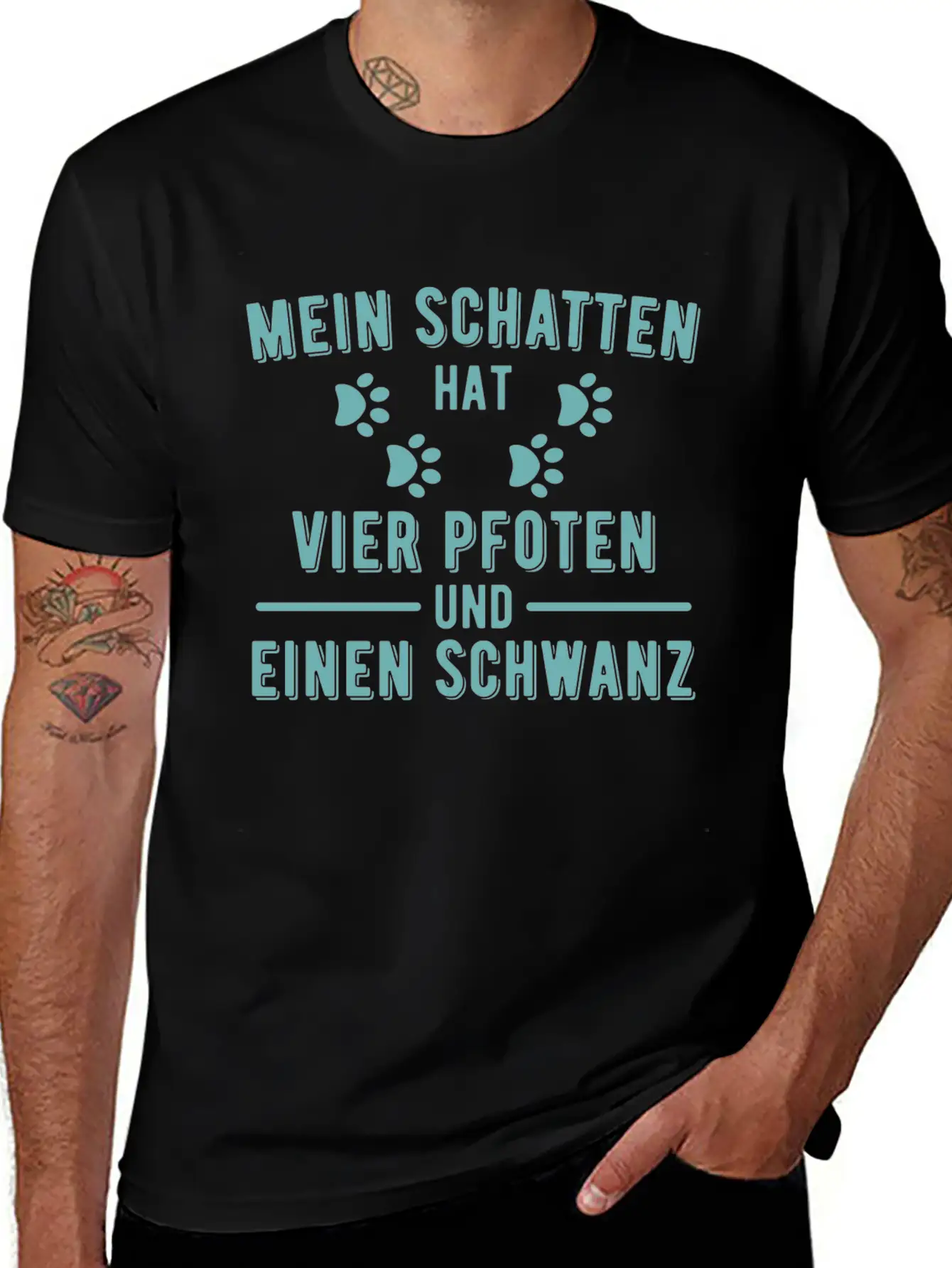 My Shadow Has Four Paws And A Tail Unisex Short Sleeve Soft Cotton T-Shirt – Casual Everyday Wear