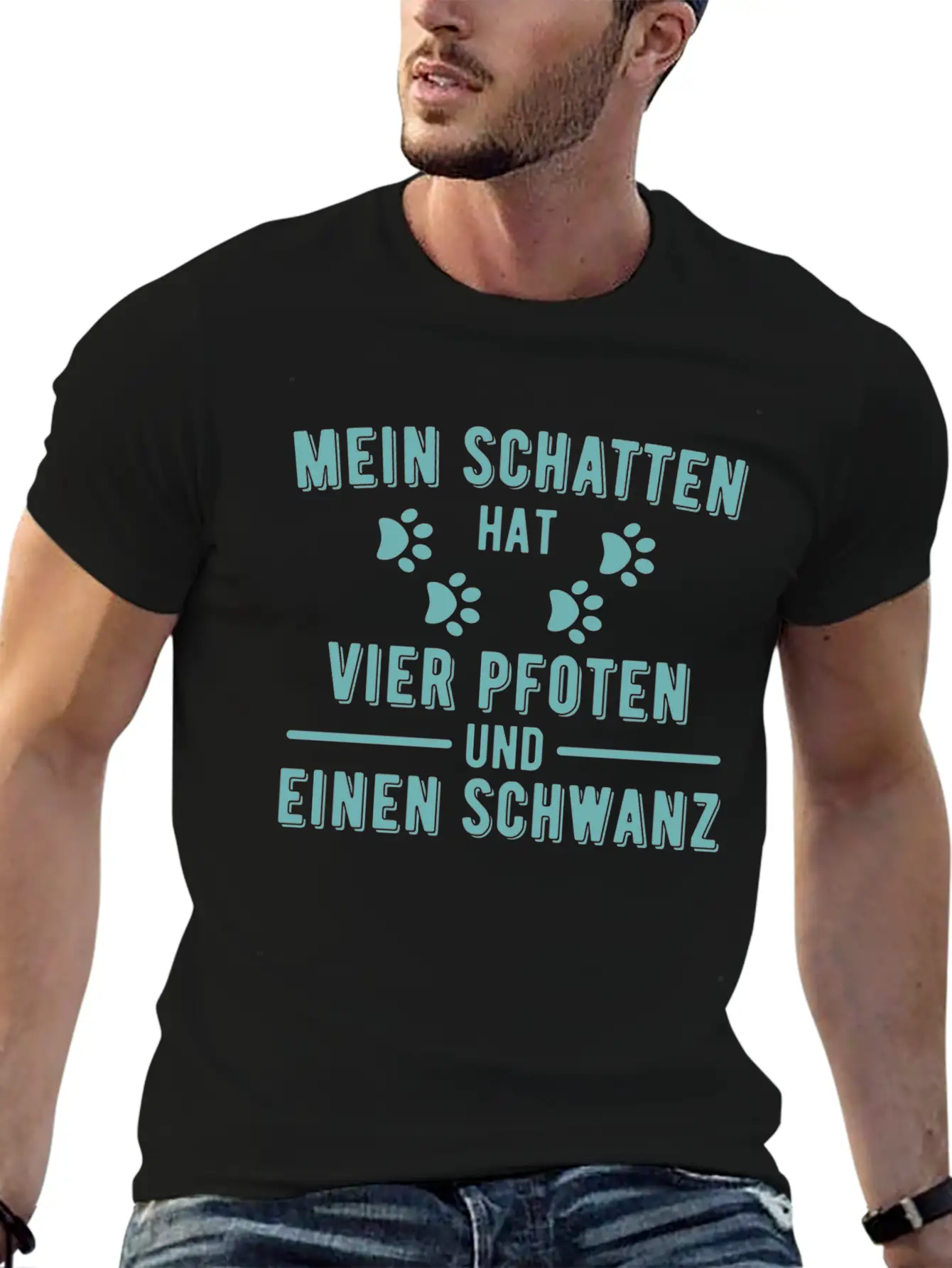 My Shadow Has Four Paws And A Tail Unisex Short Sleeve Soft Cotton T-Shirt – Casual Everyday Wear