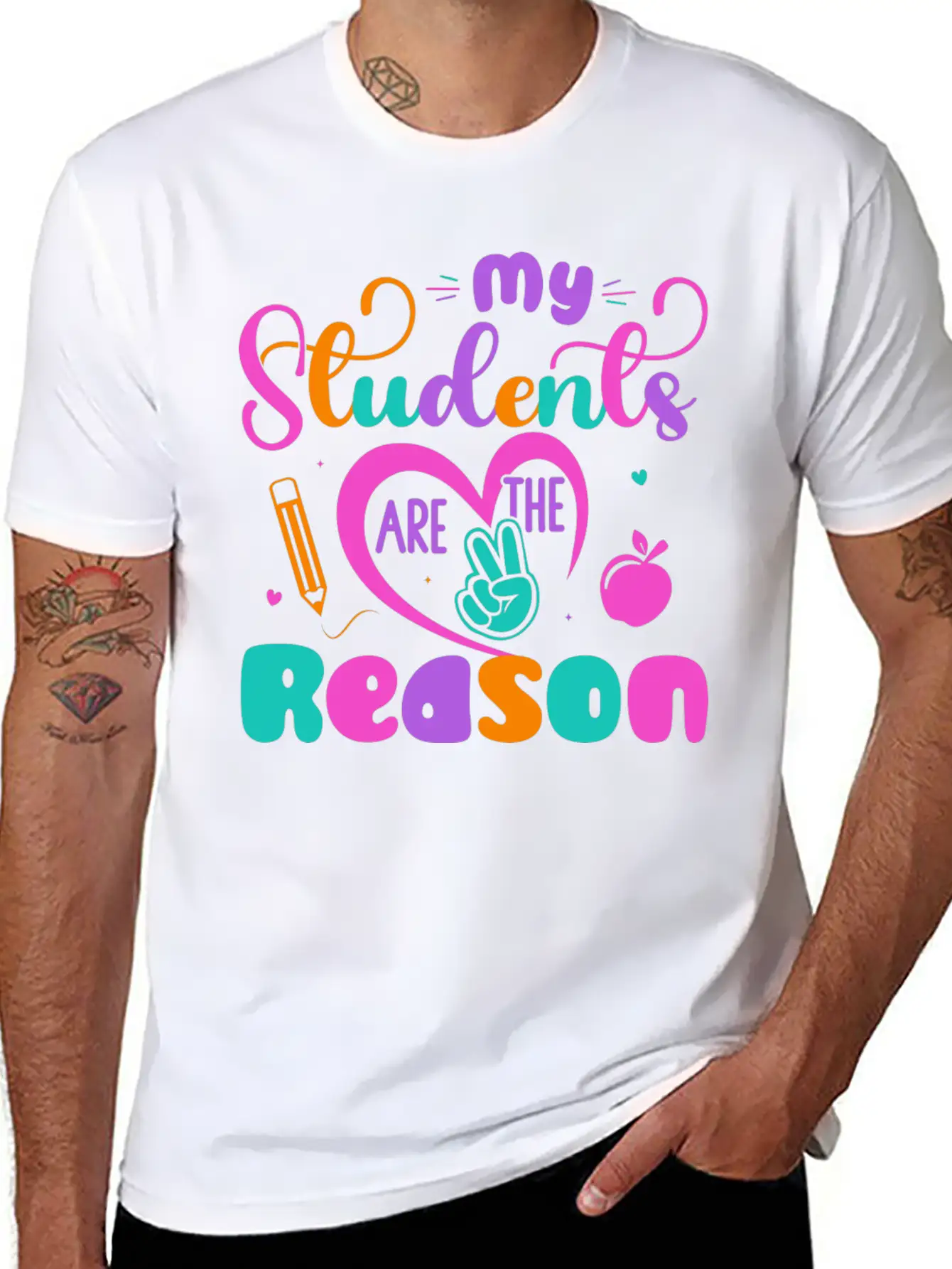 My Students Are The Reason Funny Teacher Stylish Everyday T-Shirt – Unisex Basic Cotton Tee