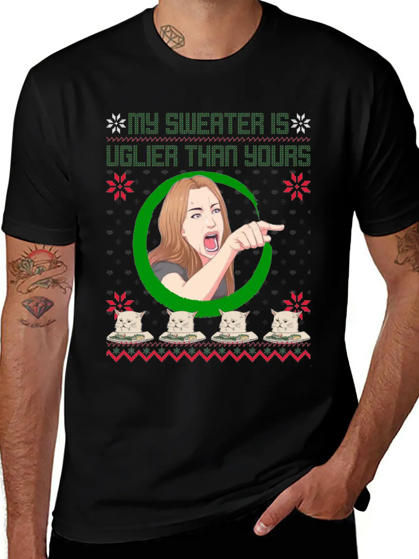 My Sweater Is Uglier Than Yours Unisex Short Sleeve Soft Cotton T-Shirt – Casual Everyday Wear