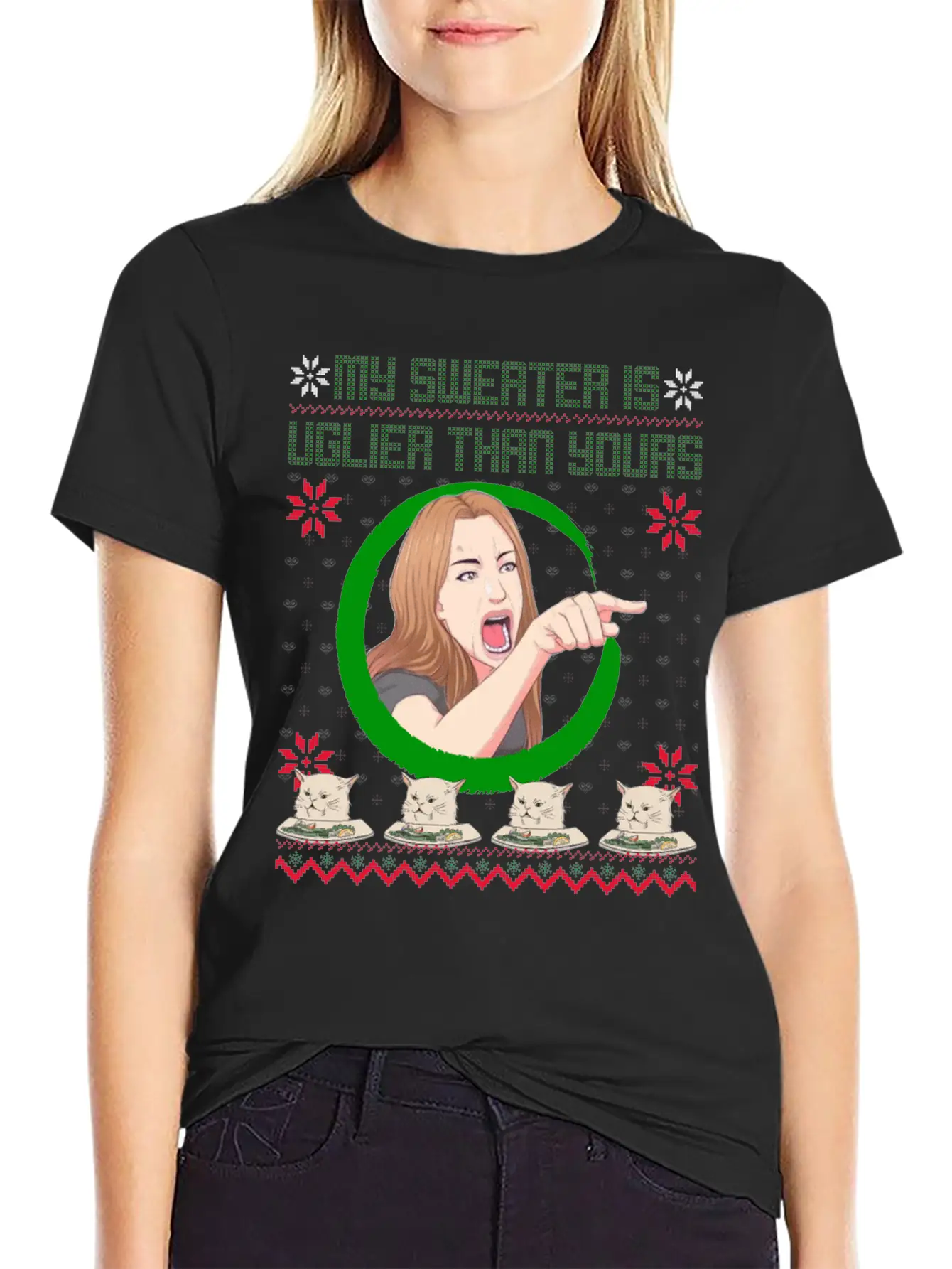 My Sweater Is Uglier Than Yours Unisex Short Sleeve Soft Cotton T-Shirt – Casual Everyday Wear