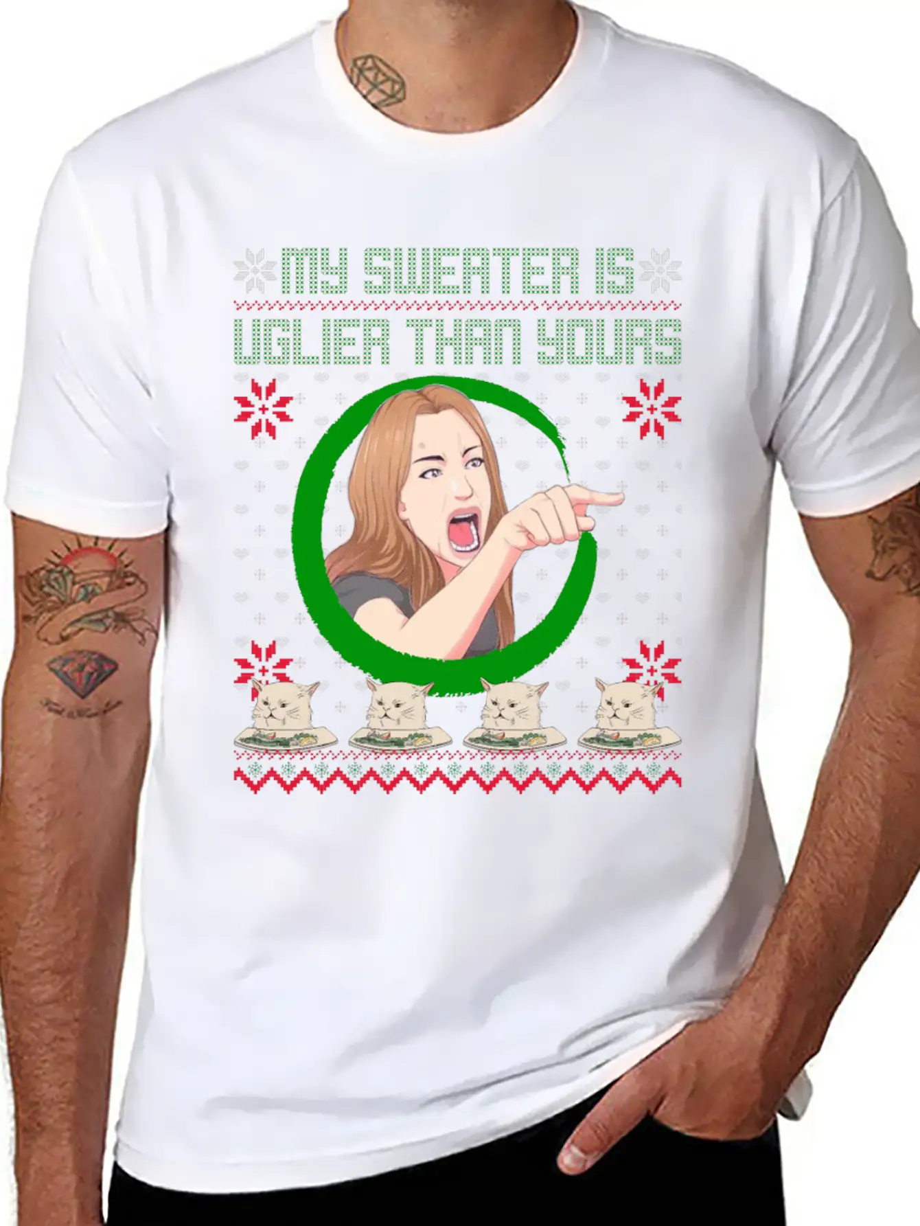 My Sweater Is Uglier Than Yours Unisex Short Sleeve Soft Cotton T-Shirt – Casual Everyday Wear