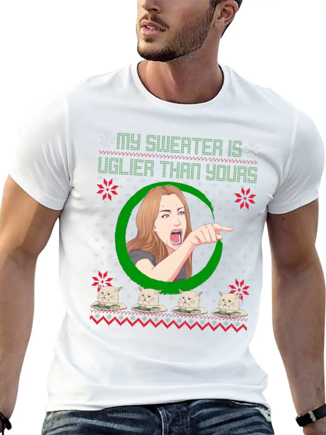 My Sweater Is Uglier Than Yours Unisex Short Sleeve Soft Cotton T-Shirt – Casual Everyday Wear