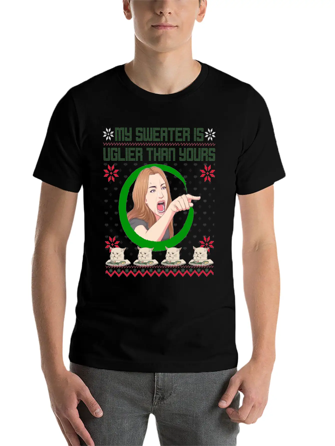 My Sweater Is Uglier Than Yours Unisex Short Sleeve Soft Cotton T-Shirt – Casual Everyday Wear